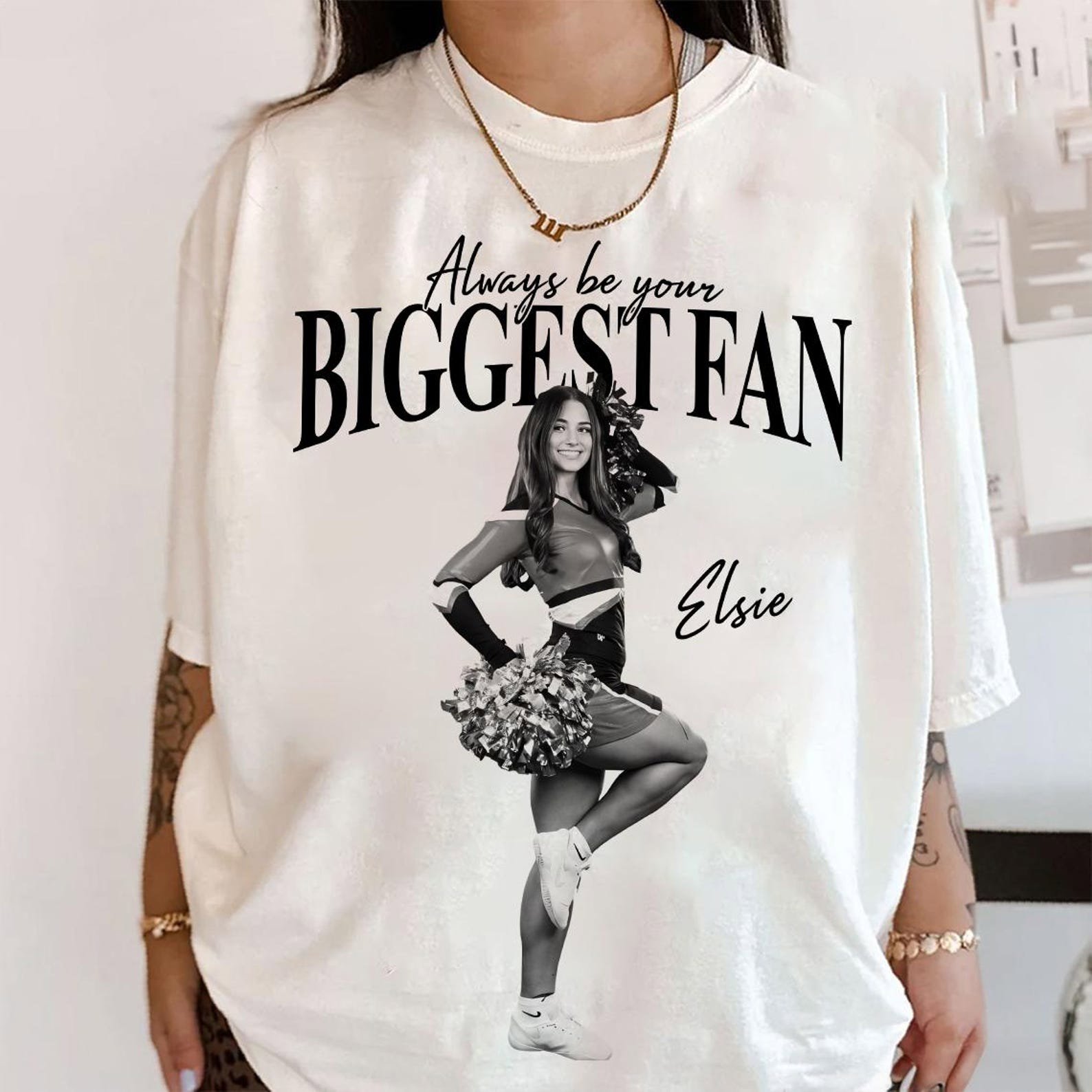 I’ll Always Be Your Biggest Fan Shirt, Custom Sports Mom Tee, Personalized Player Photo Tshirt, Football Baseball Mom Shirt 6