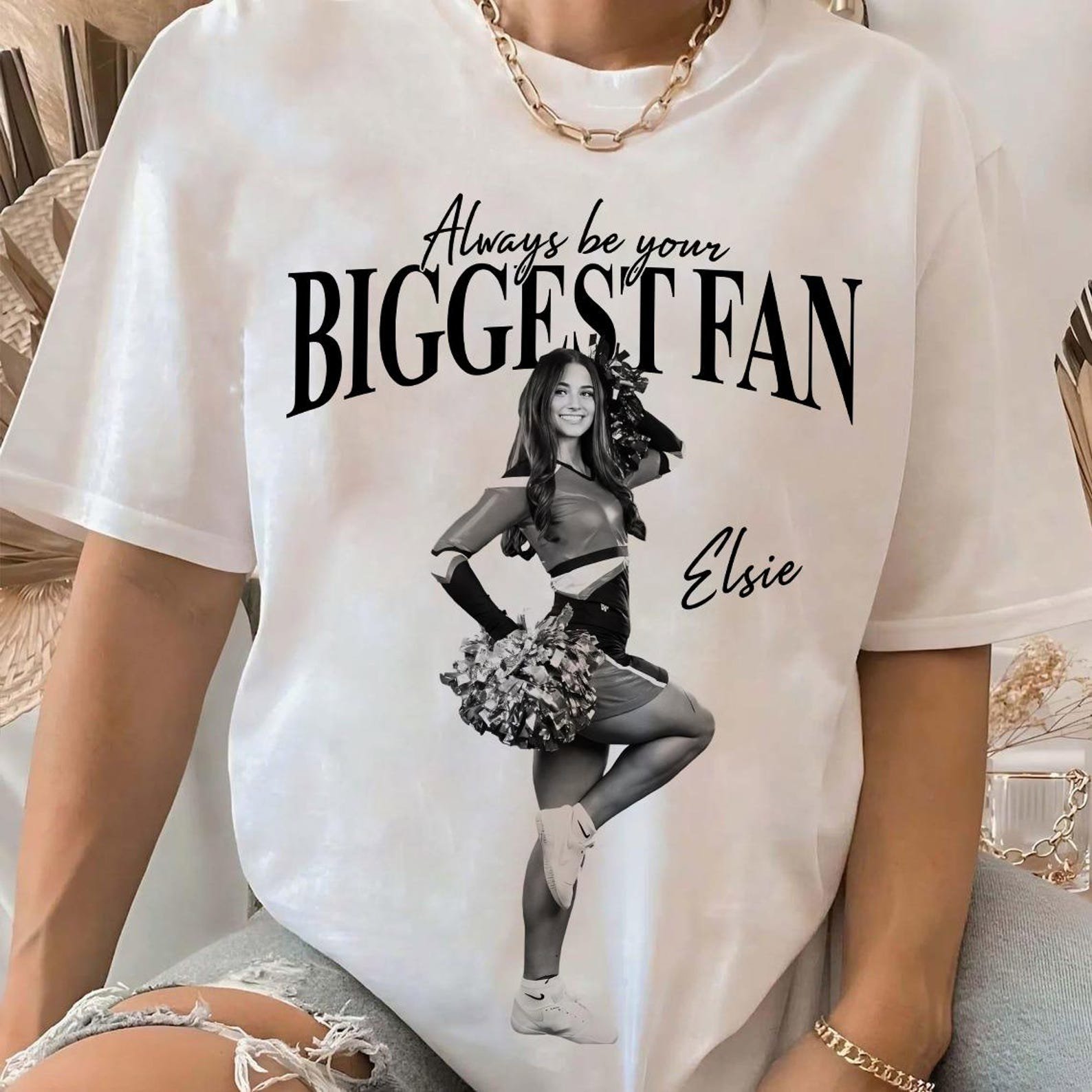 I’ll Always Be Your Biggest Fan Shirt, Custom Sports Mom Tee, Personalized Player Photo Tshirt, Football Baseball Mom Shirt 7