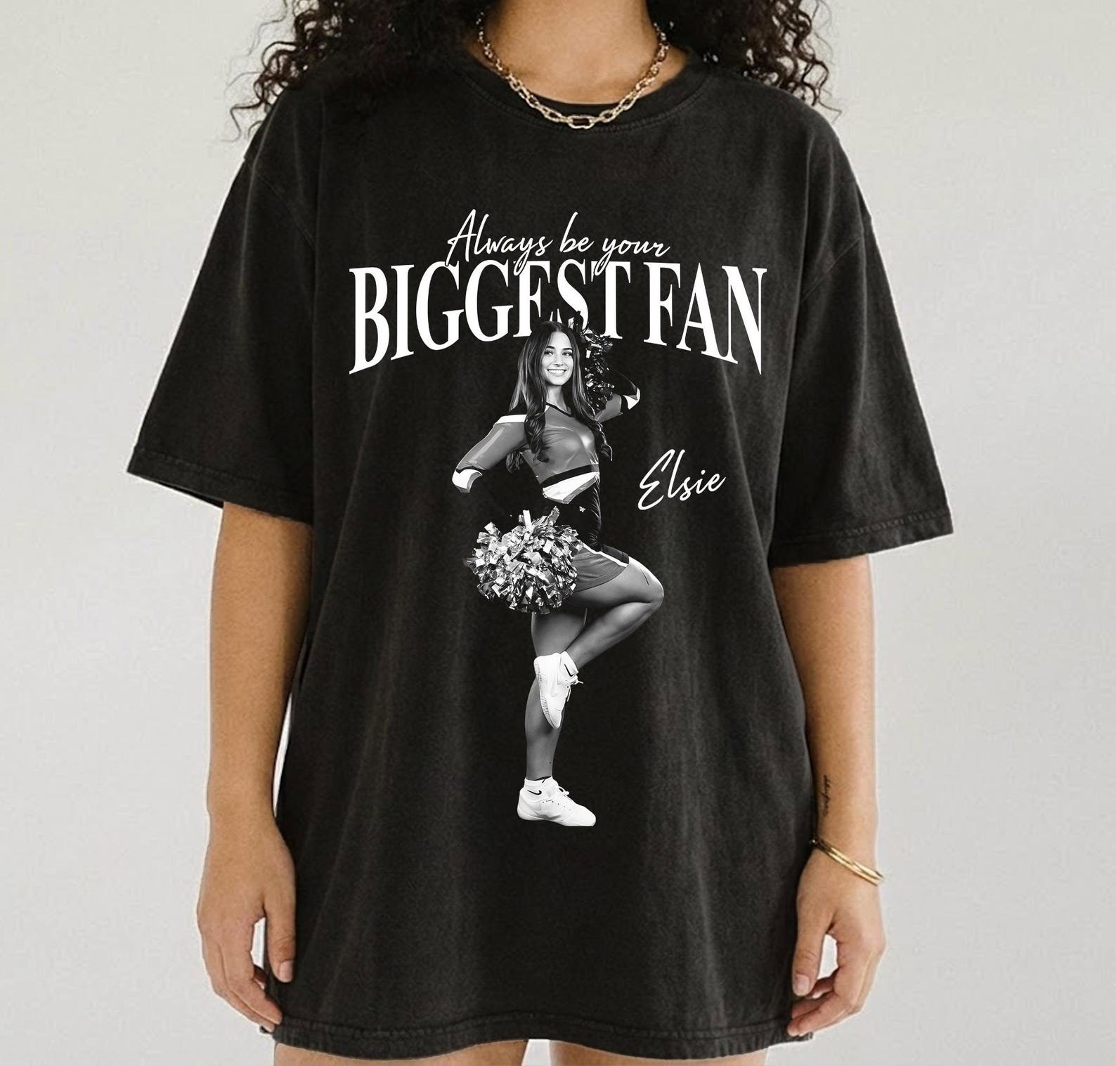 I’ll Always Be Your Biggest Fan Shirt, Custom Sports Mom Tee, Personalized Player Photo Tshirt, Football Baseball Mom Shirt 9