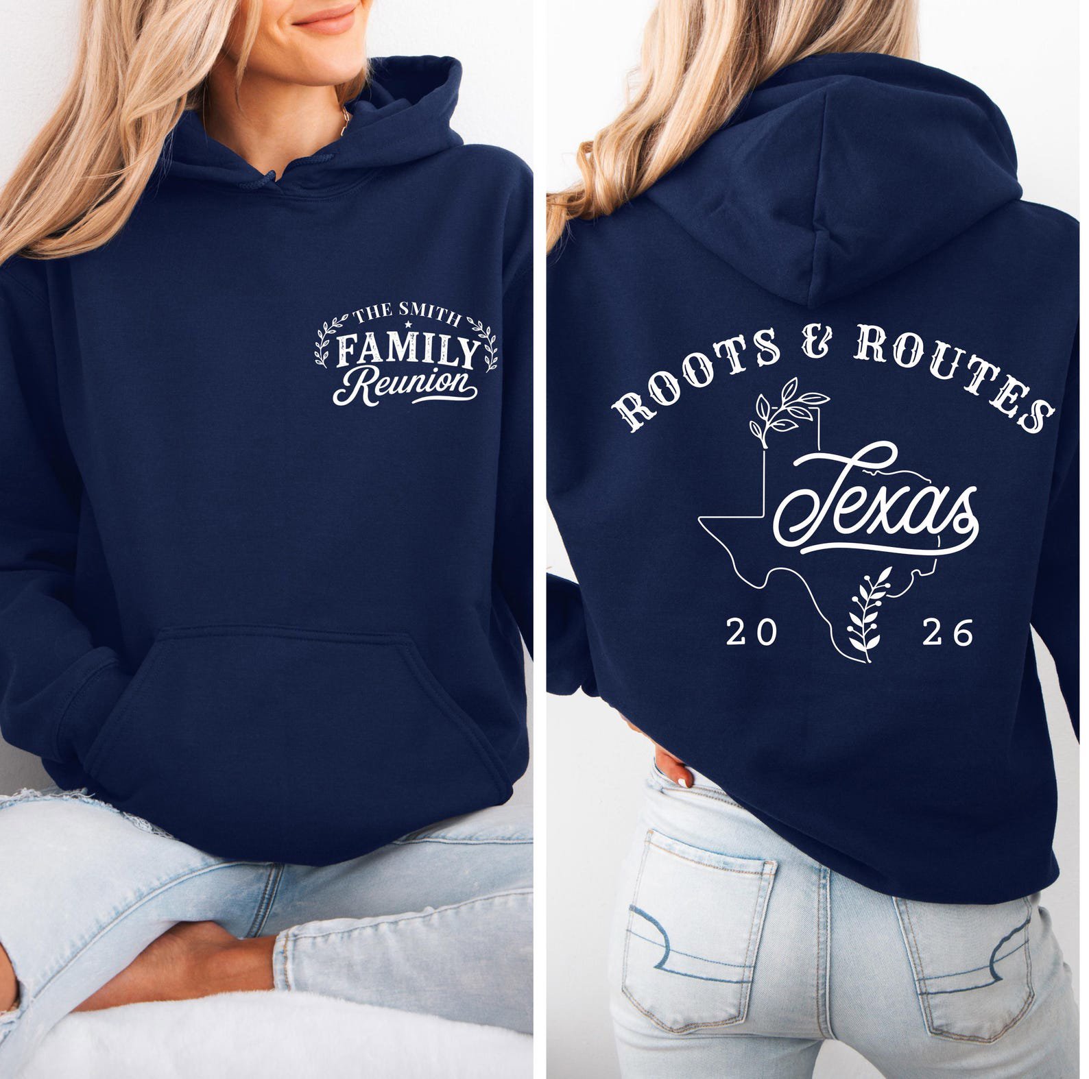 Custom Family Reunion Sweatshirt, Personalized State Roots Routes Matching Group Vacation Outfir 8