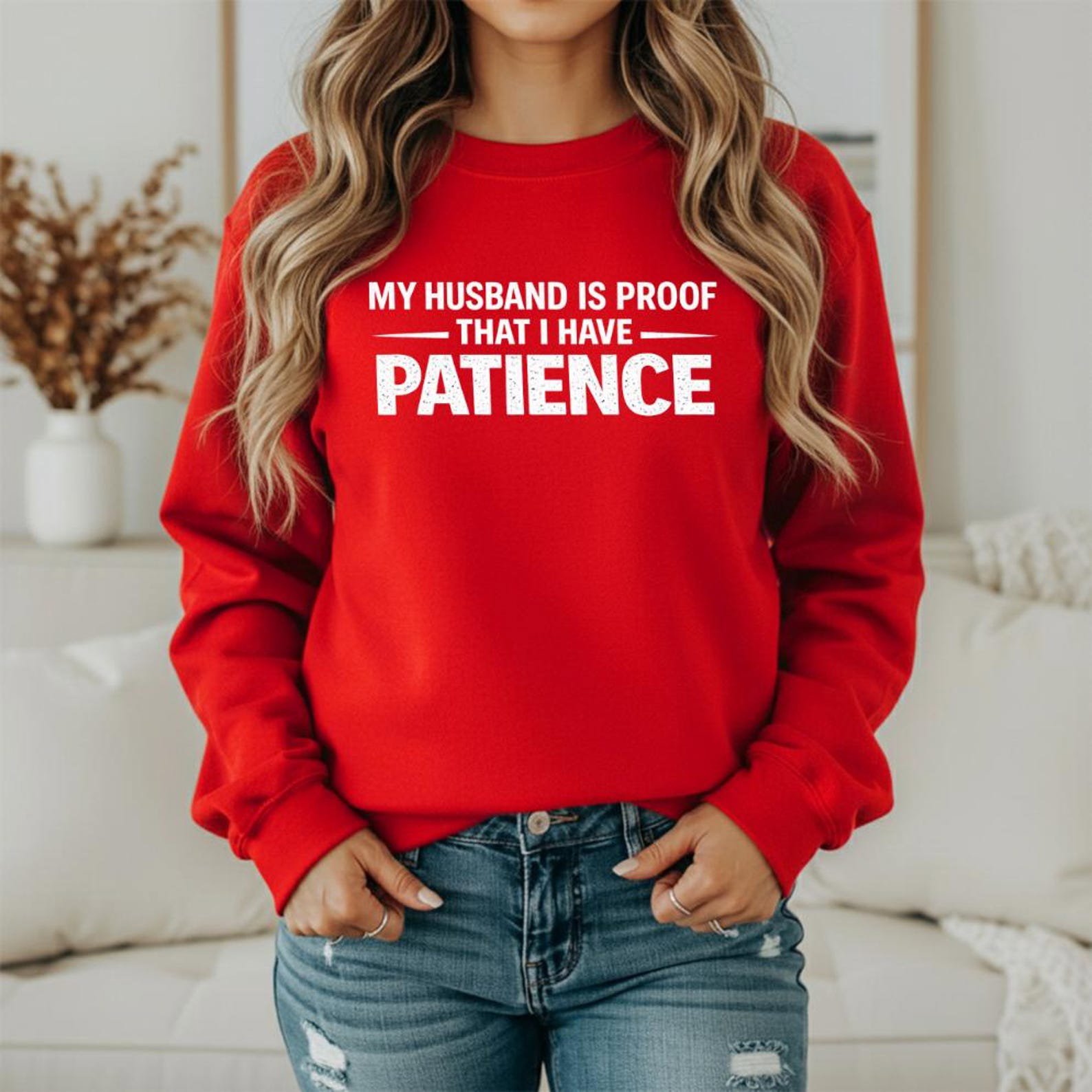 Patient Wife Shirt, My Husband Is Proof I Have Patience, Funny Marriage Shirt, Sarcastic Wife Gift, humorous Anniversary Gift 5