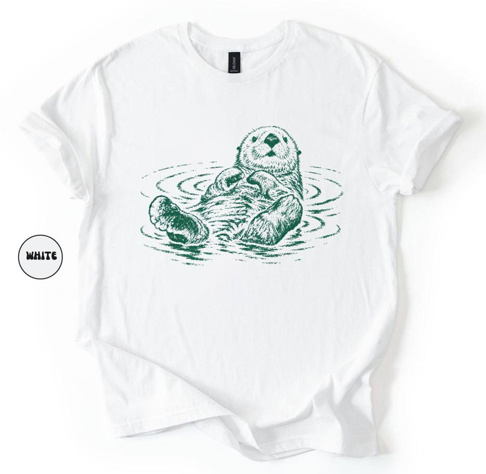 Sea Otter Lover Gift Shirt, Floating Animal Tee, Comfort Colors Bay Otter Present, Cute Wildlife Fan Apparel 2