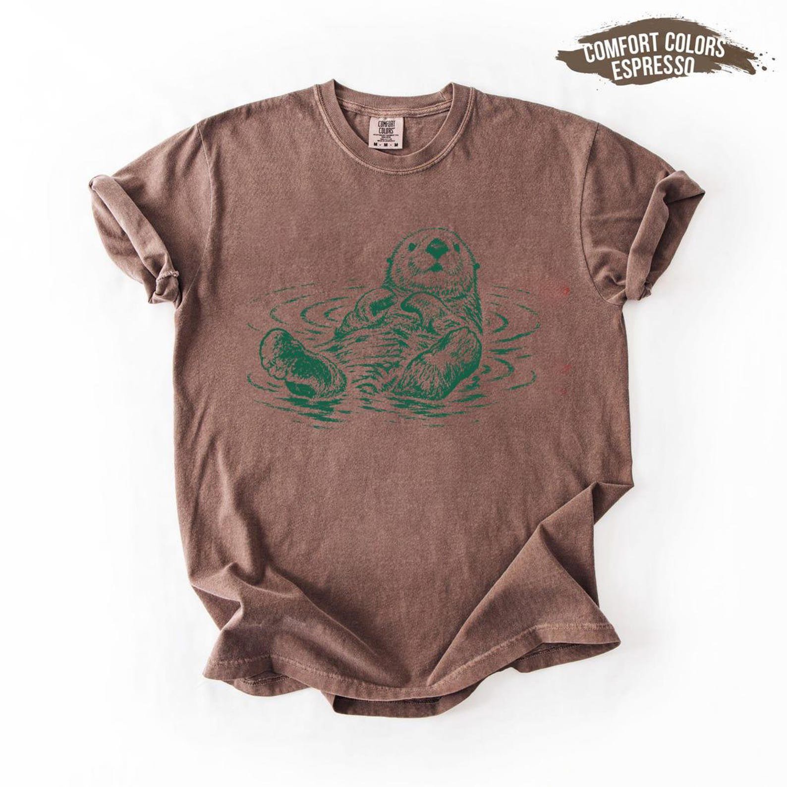 Sea Otter Lover Gift Shirt, Floating Animal Tee, Comfort Colors Bay Otter Present, Cute Wildlife Fan Apparel 5