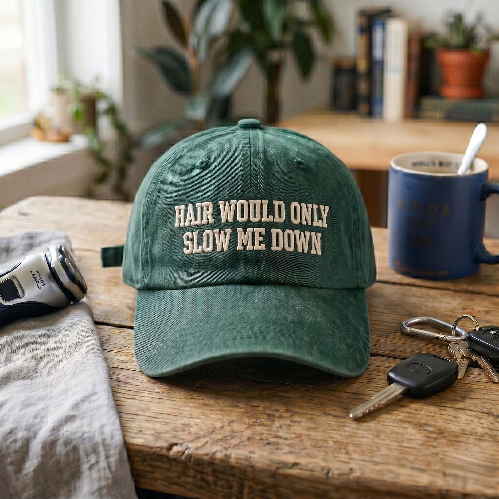 Hair Would Only Slow Me Down Embroidered Hat, Funny Dad Hat, Washed Dad Hat, Gift for Dad, Funny Blad Dad Club 2