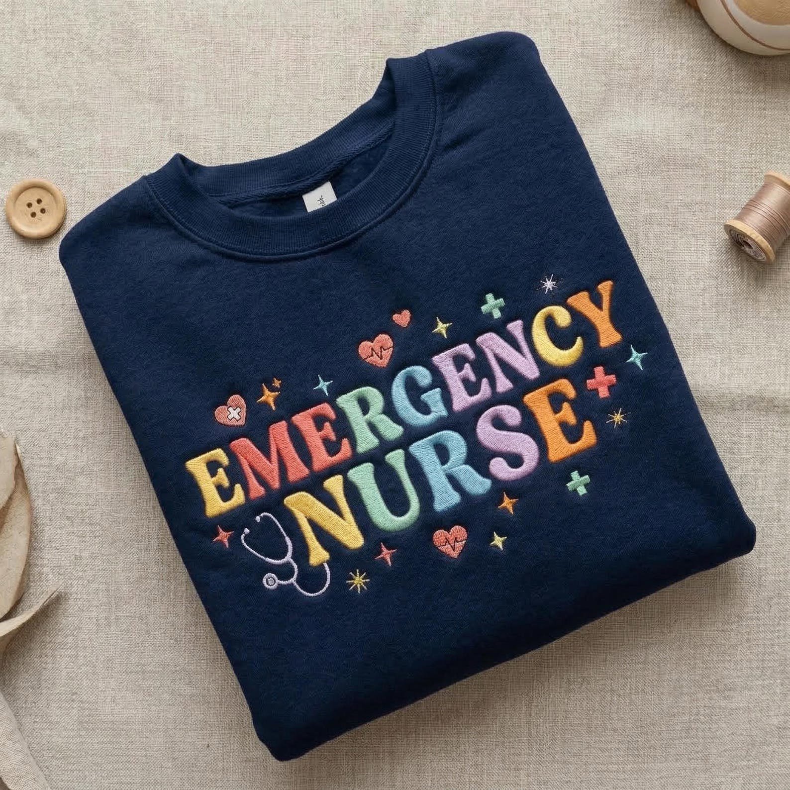 Embroidered Emergency Room Nurse Sweatshirt, Gift for New Nurse, Nurse Graduation Shirt, ER Nurse Tee, Emergency Department Nurse Shirt 1