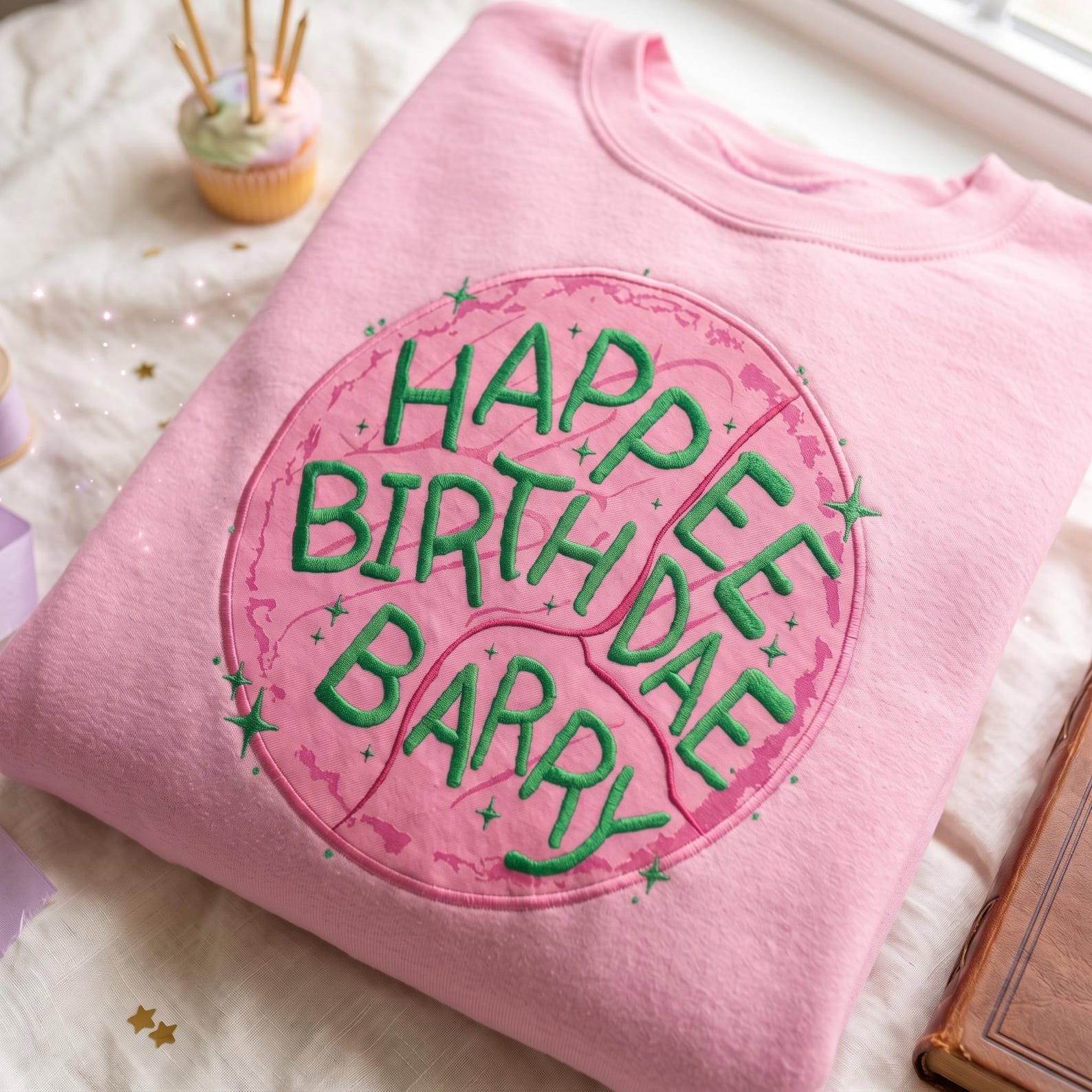 Custom Birthday Cake Embroidered Shirt for Wizard Fans, Happee Birthdae Sweatshirt, Magical Cake Hoodie, Gift For Book Lover 2