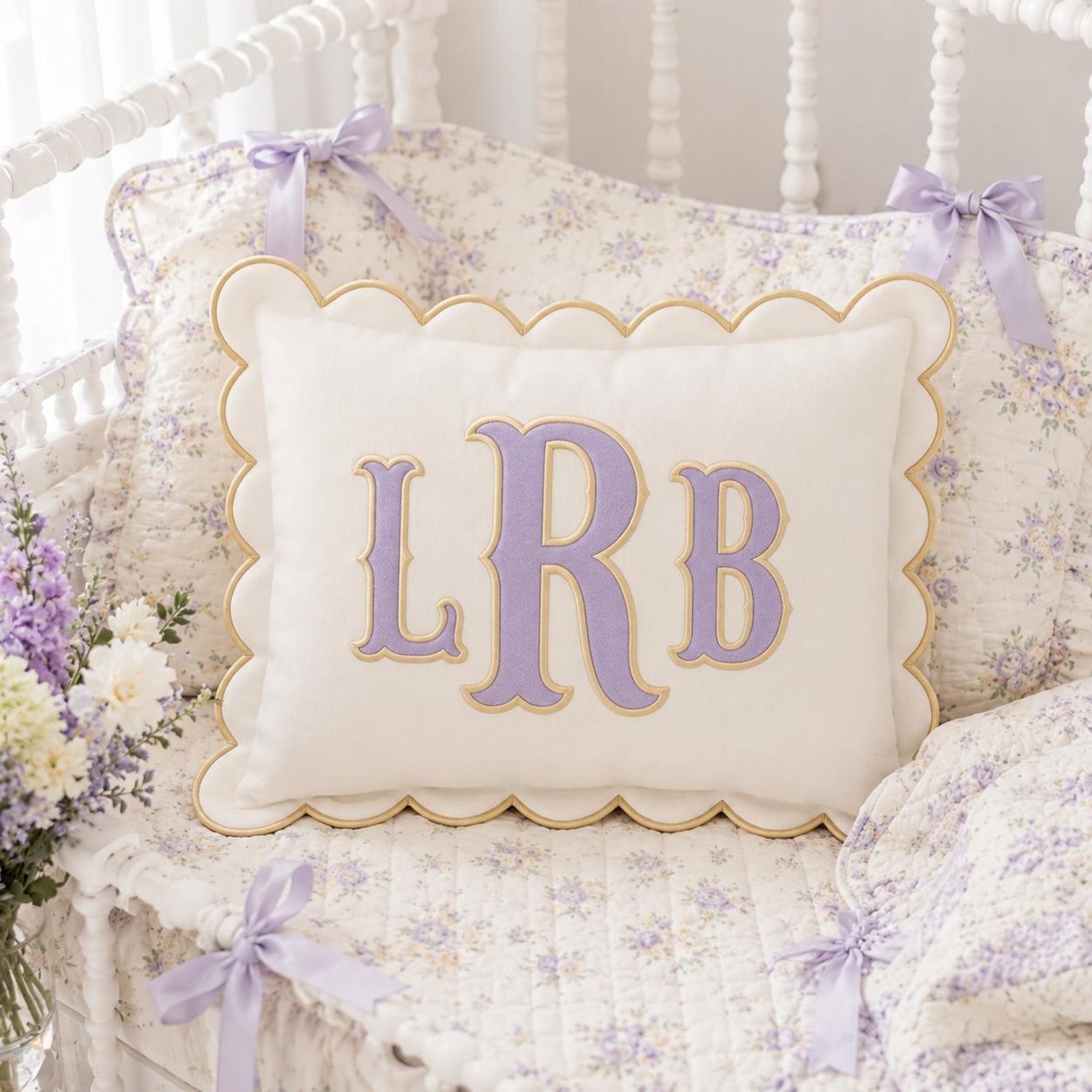 Custom Name Nursery Decor Cushion, Custom Embroidered Monogram Pillowcases, Baby Room Decor, Dorm Room Name Pillow, Slumber Party Gift 2