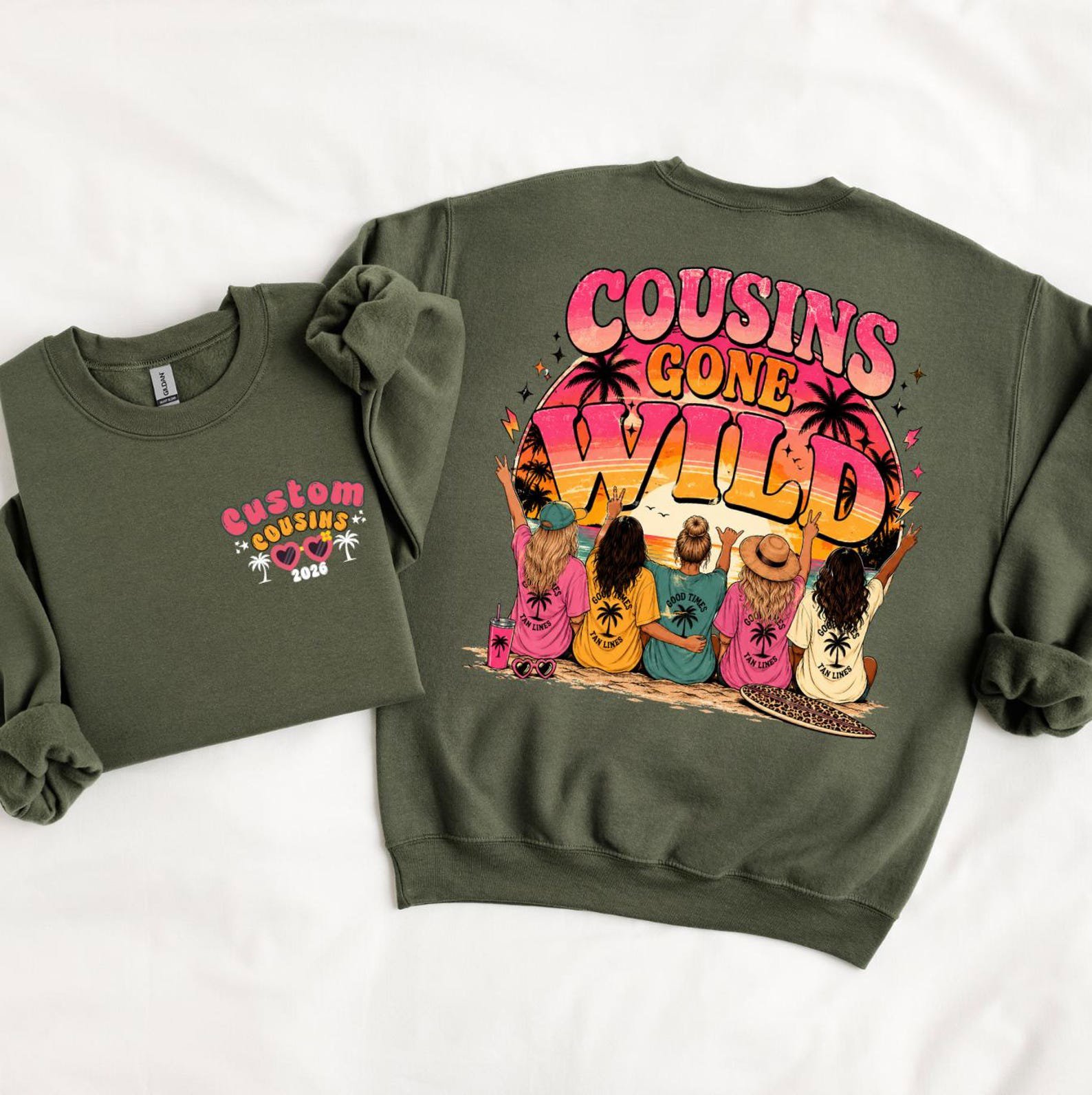 Custom Cousins Gone Wild Vacation Shirt, Girls Trip Beach Crew Tee 2