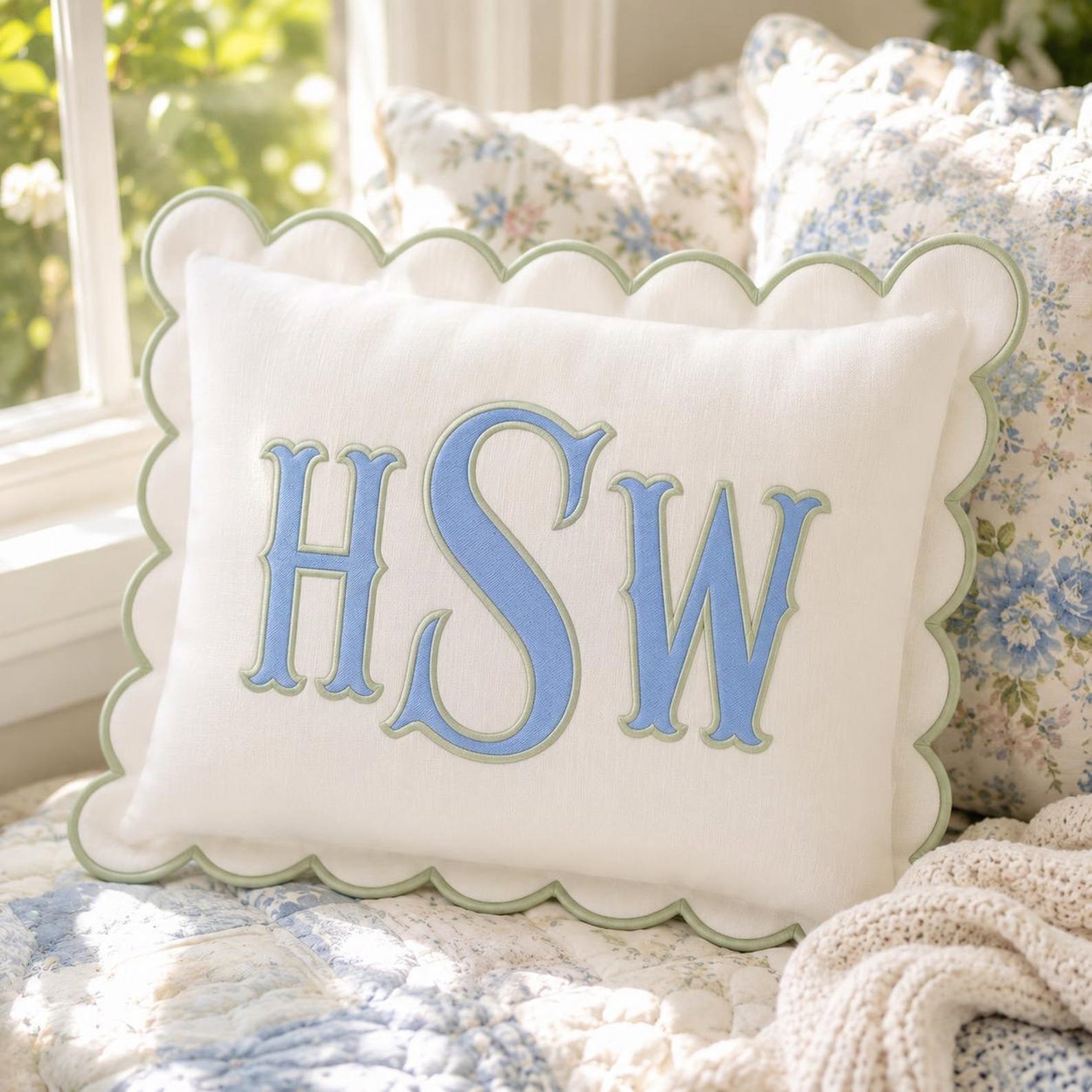 Custom Embroidered Monogram Pillowcases, Custom Name Nursery Decor Cushion, Baby Room Decor, Dorm Room Name Pillow, Slumber Party Gift 8