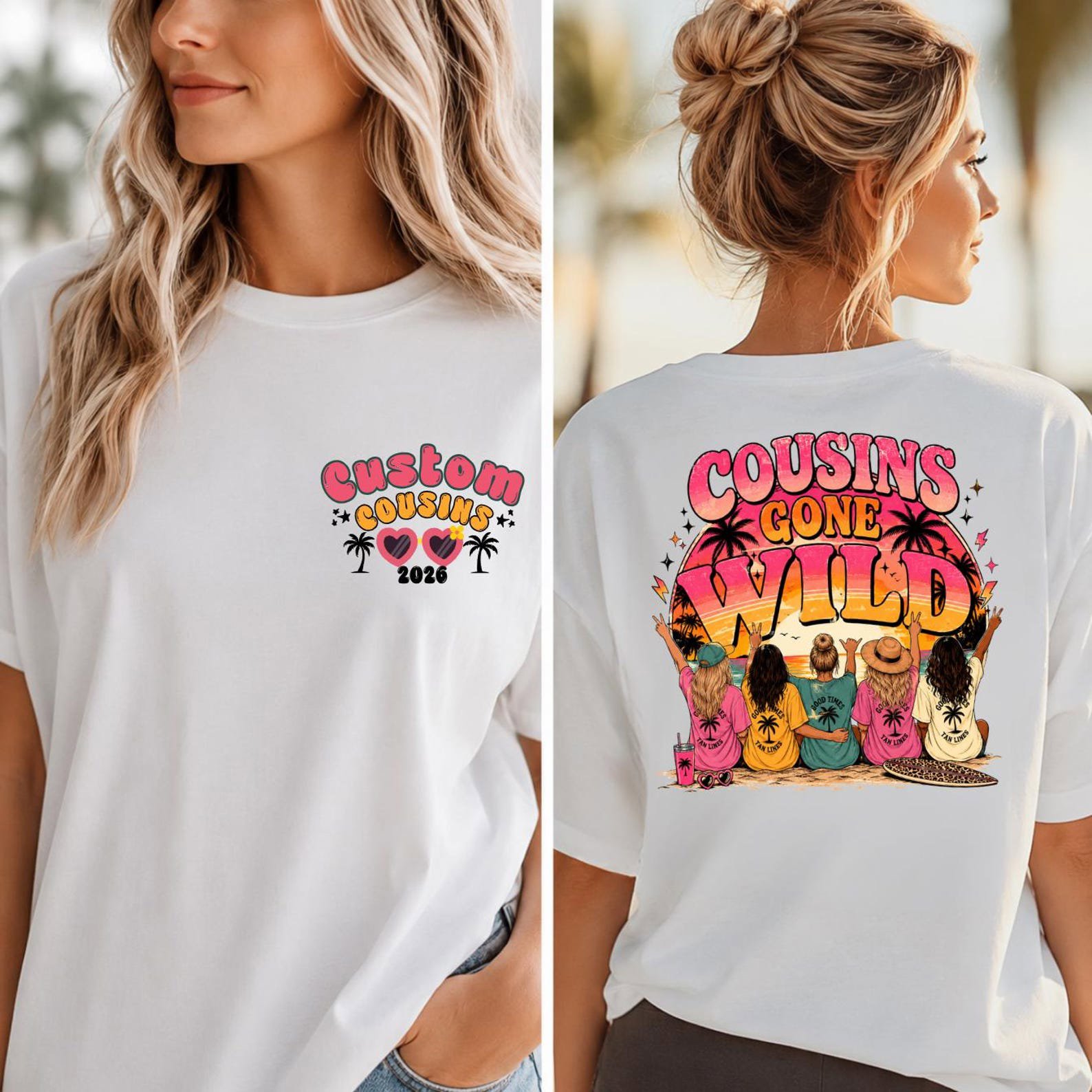Custom Cousins Gone Wild Vacation Shirt, Girls Trip Beach Crew Tee 4