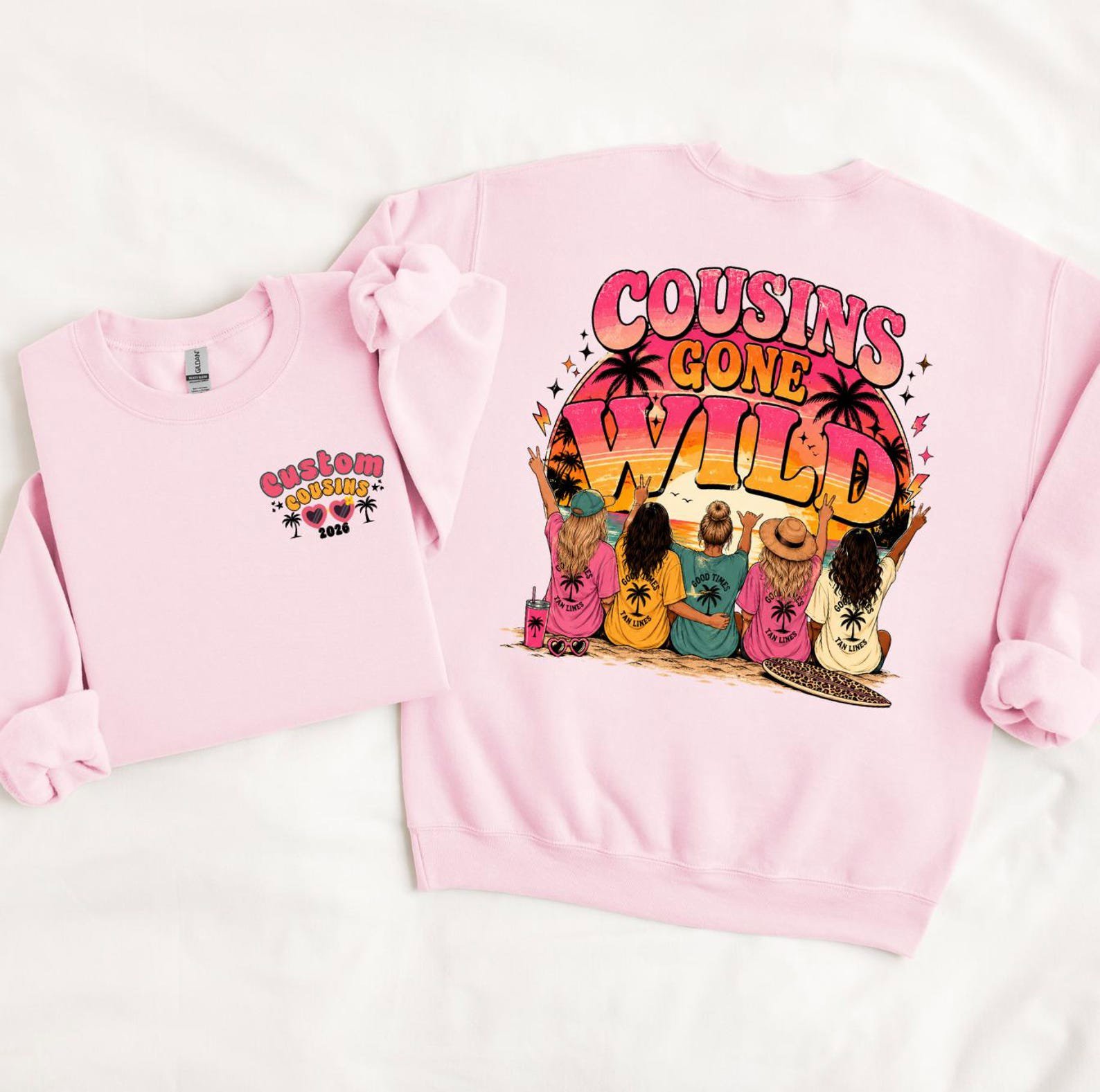Custom Cousins Gone Wild Vacation Shirt, Girls Trip Beach Crew Tee 6