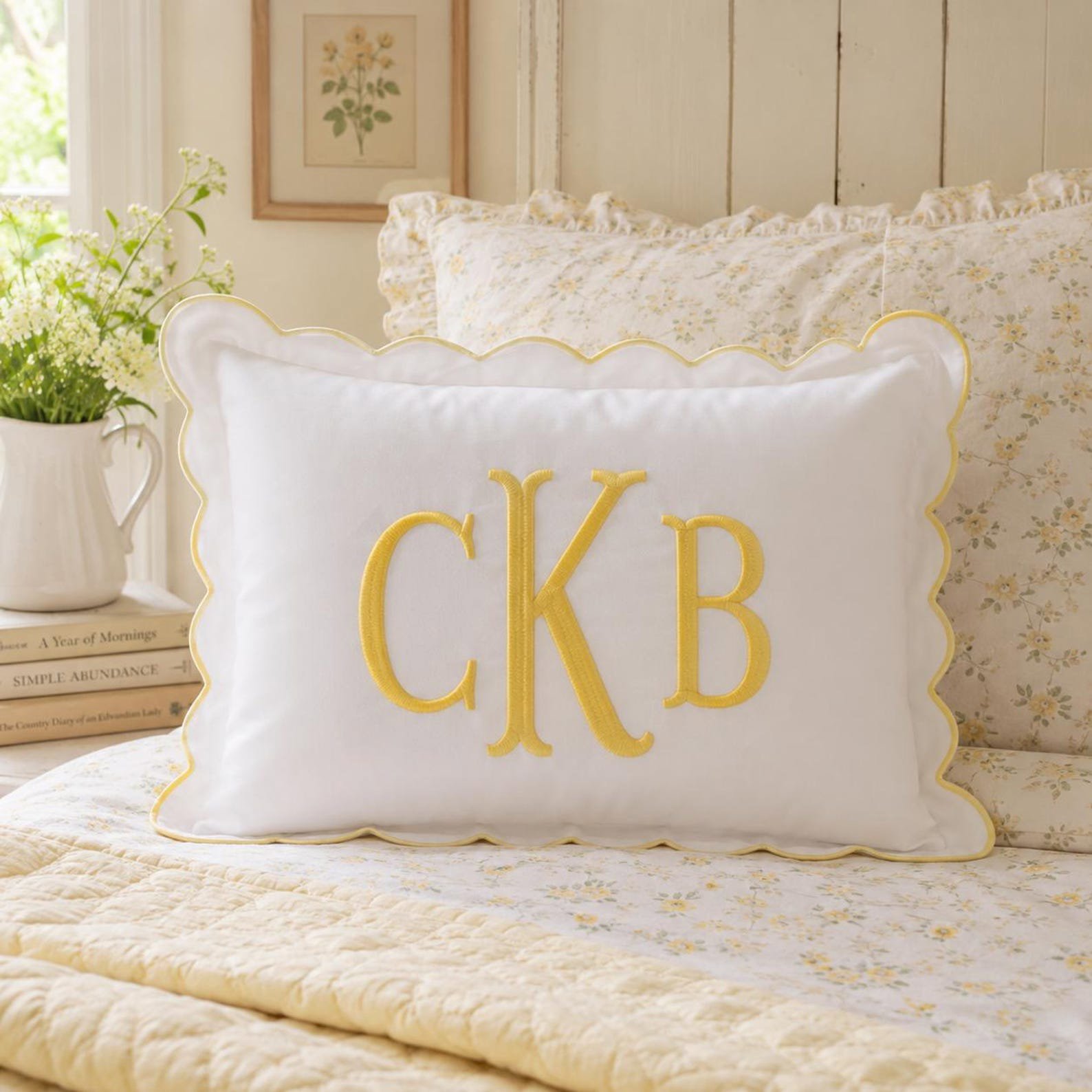 Custom Monogram Pillow Cover, Nursery Decor Cushion, Custom Text Embroidered Pillow Cover, Baby Room Pillow, Preppy Home Decor Gift 2