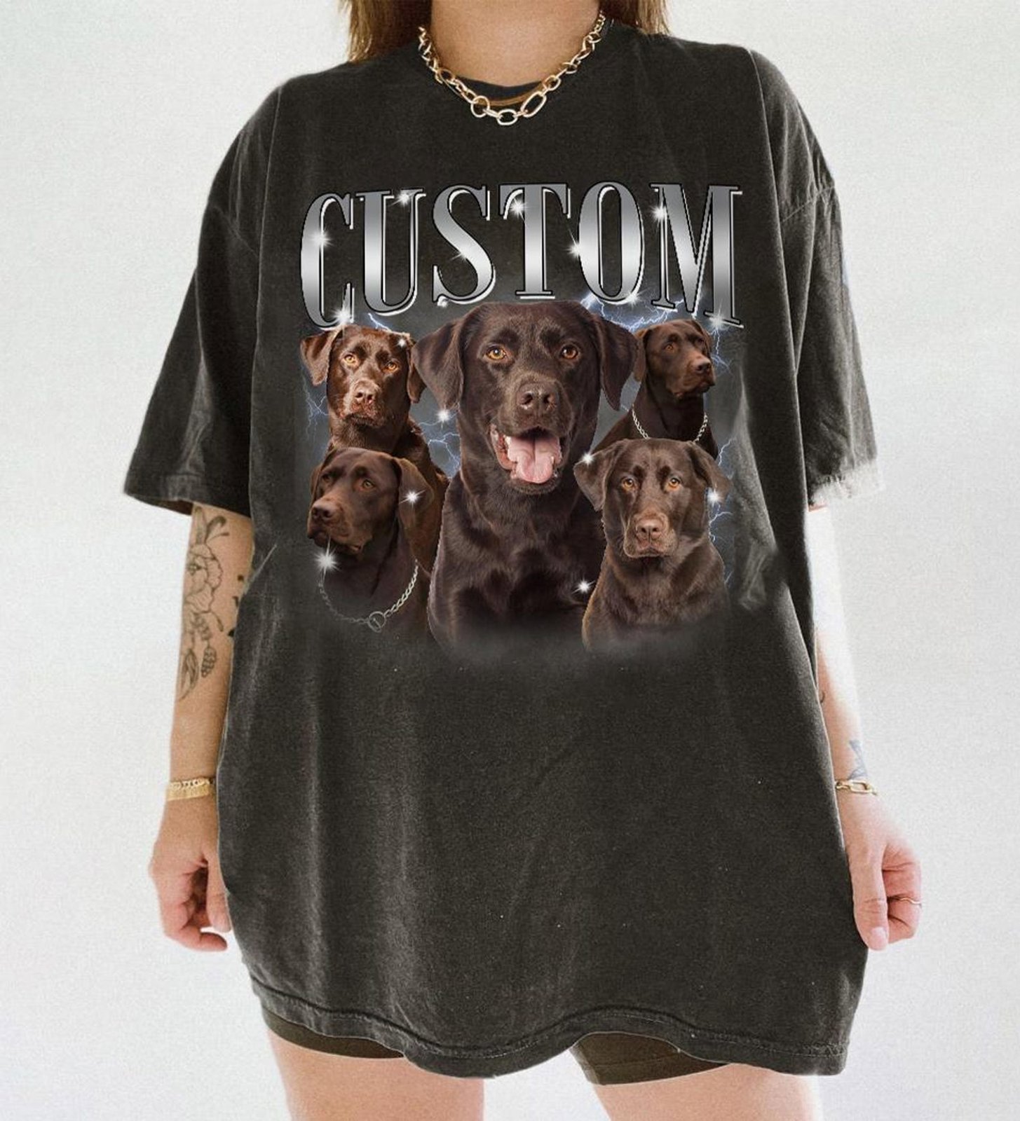 Custom Dog Portrait Shirt, Personalized Pet Photo Tee, Dog Lover Gift, Funny Dog Shirt, Custom Animal Face Shirt 2