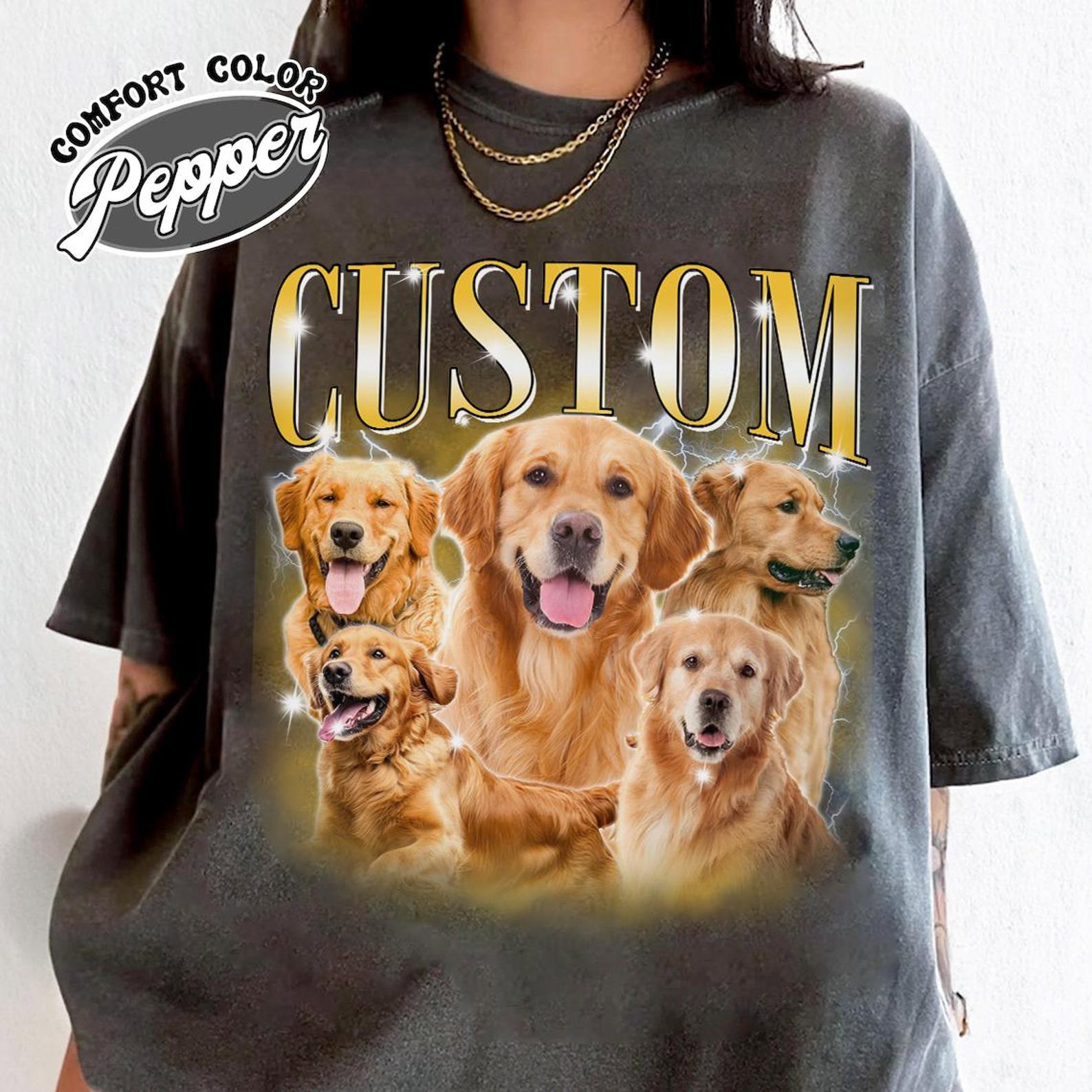 Custom Dog Portrait Shirt, Personalized Pet Photo Tee, Dog Lover Gift, Funny Dog Shirt, Custom Animal Face Shirt 6