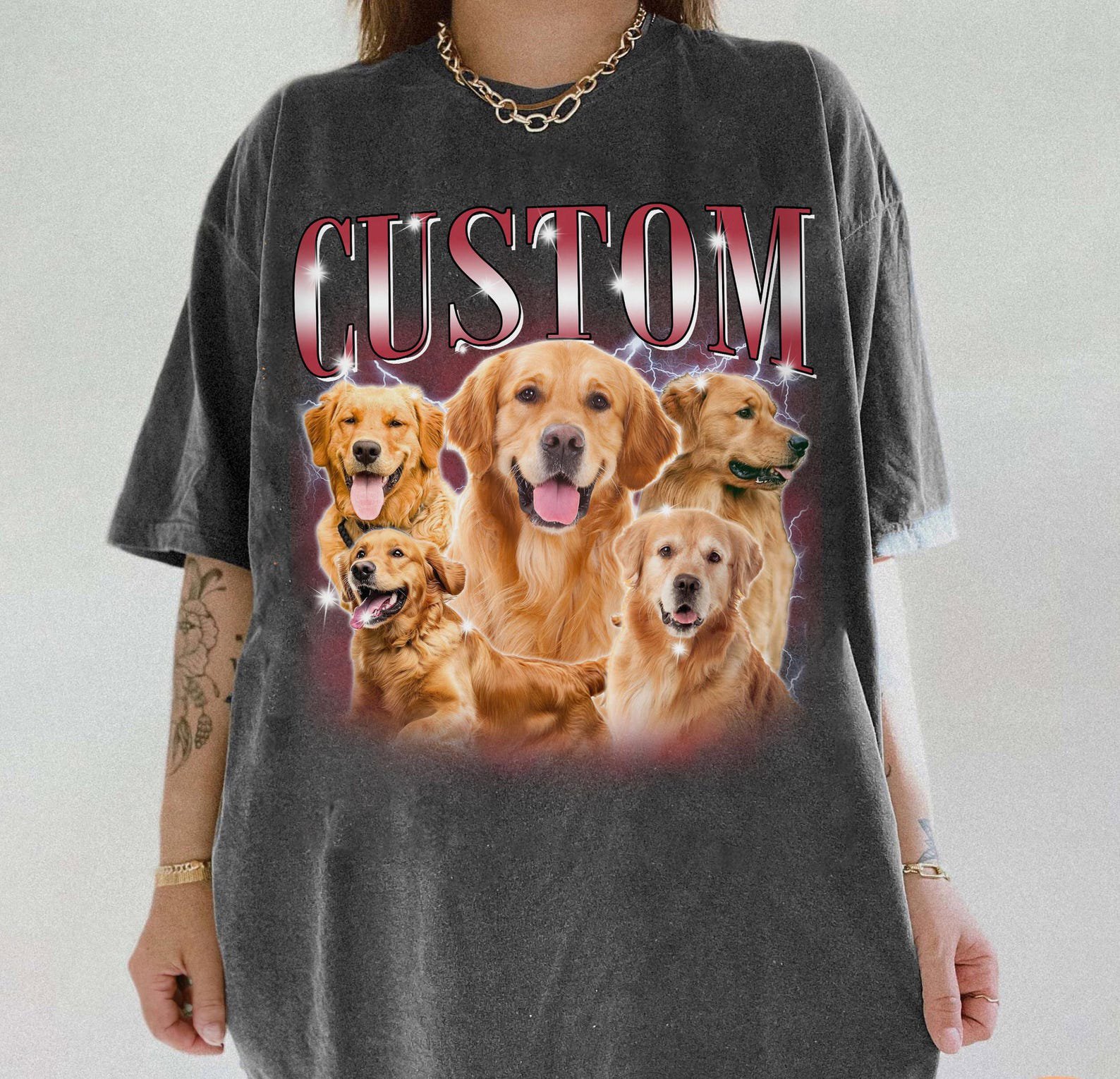 Custom Dog Portrait Shirt, Personalized Pet Photo Tee, Dog Lover Gift, Funny Dog Shirt, Custom Animal Face Shirt 5