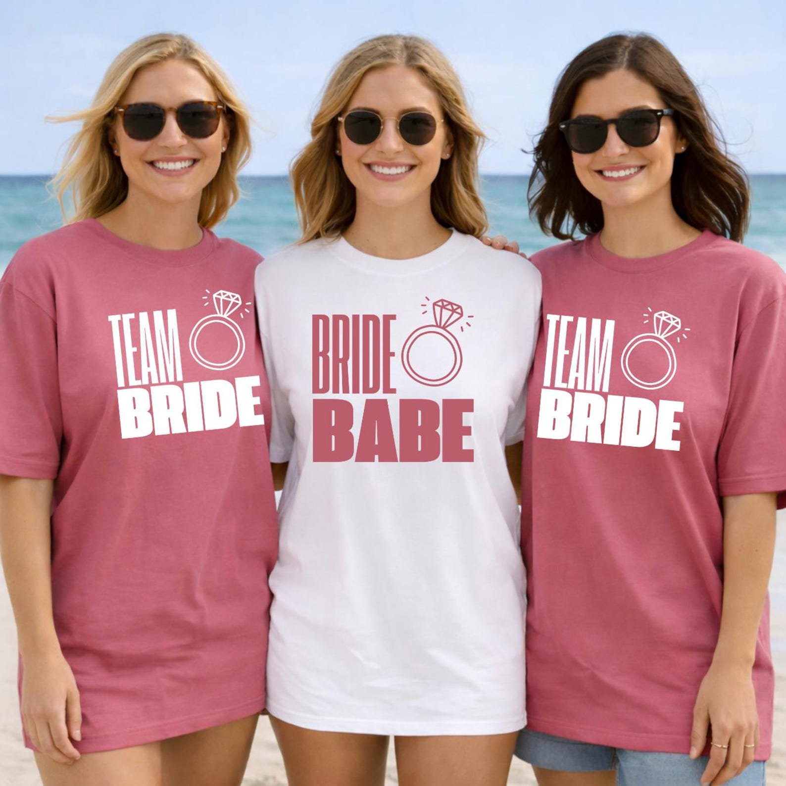 Custom Bridal Party Shirts, Bride Babe Shirt, Team Bride Shirts, Personalized Bachelorette Party Shirts, Matching Wedding Party Tees 2