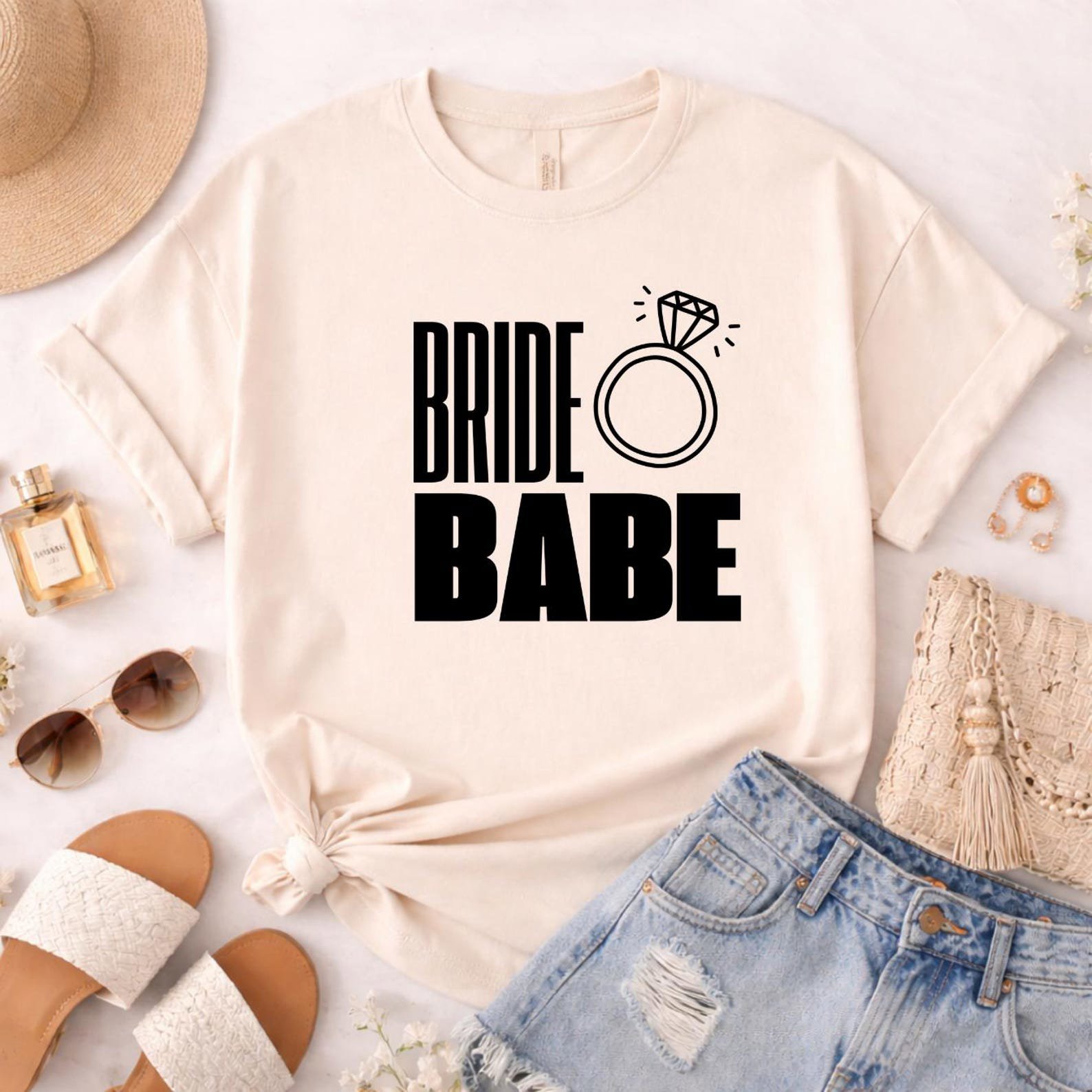 Custom Bridal Party Shirts, Bride Babe Shirt, Team Bride Shirts, Personalized Bachelorette Party Shirts, Matching Wedding Party Tees 7