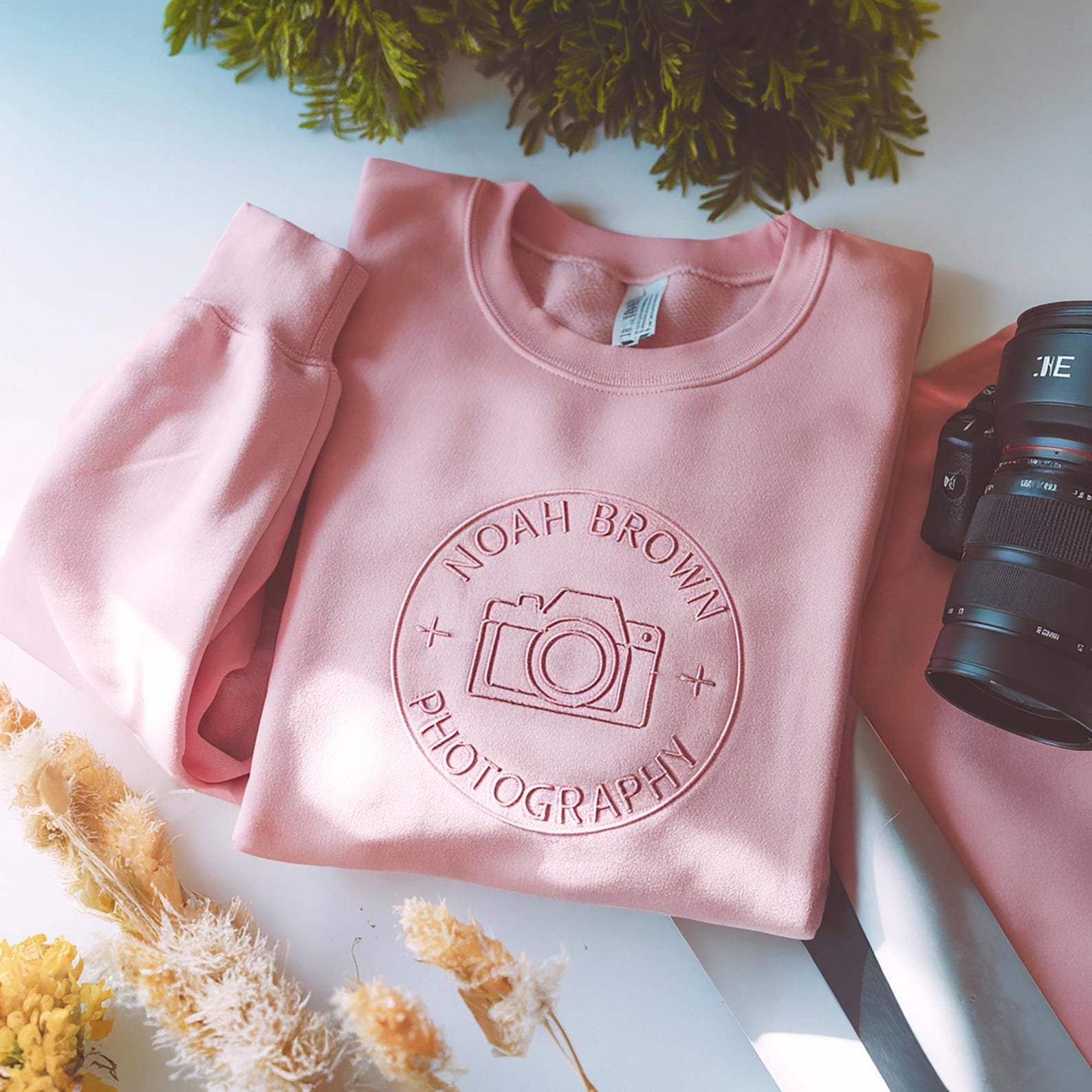Custom Embroidered Photographer Sweatshirt, Custom Photography Name Shirt, Photograph Gift Photograph Logo Sweatshirt, Photo Studio Shirt 1