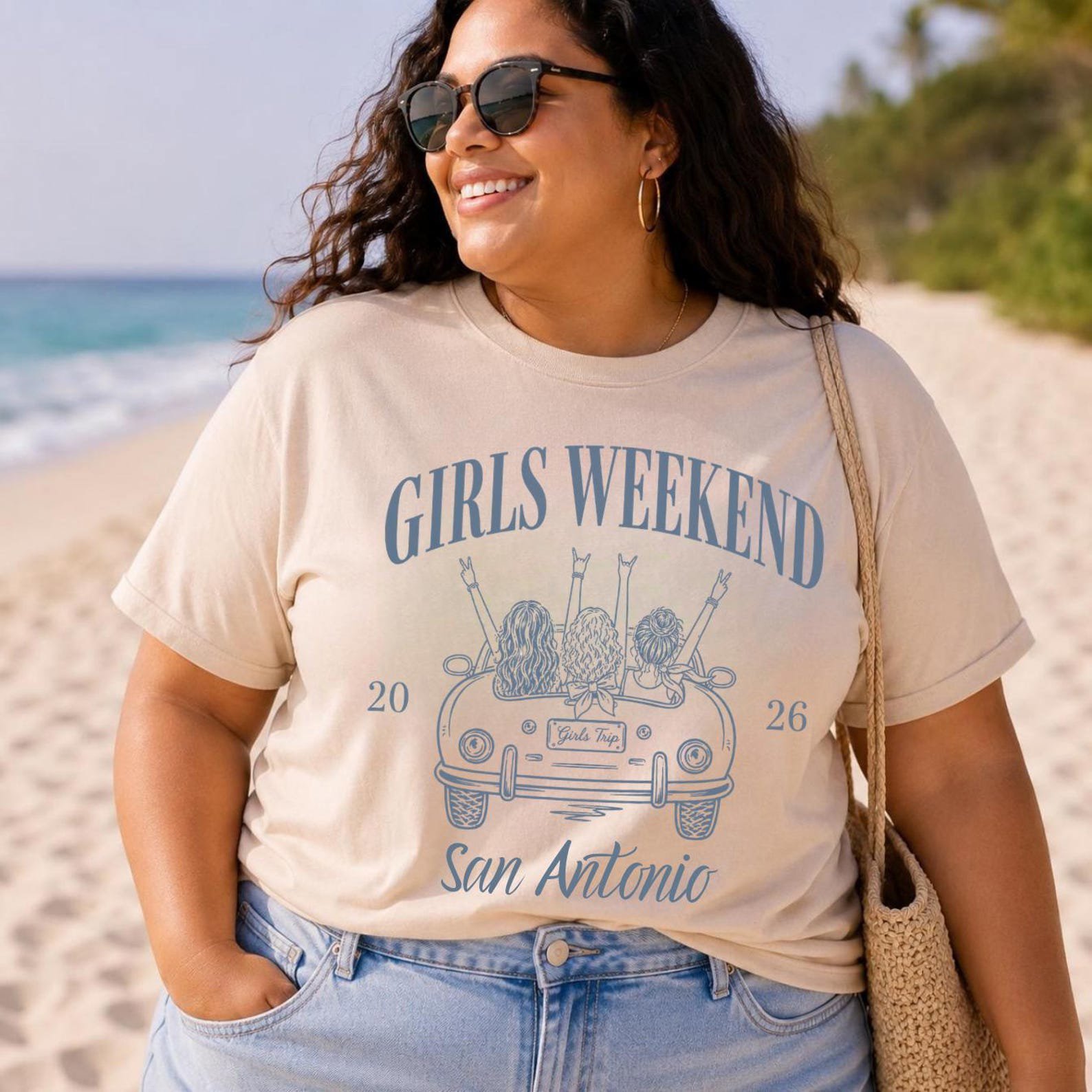 Plus sSze Girls Weekend Custom Text Shirt, Girls Trip Tee 2026, Matching Vacation Outfit, Best Friends Weekend Getaway Trip Top 4