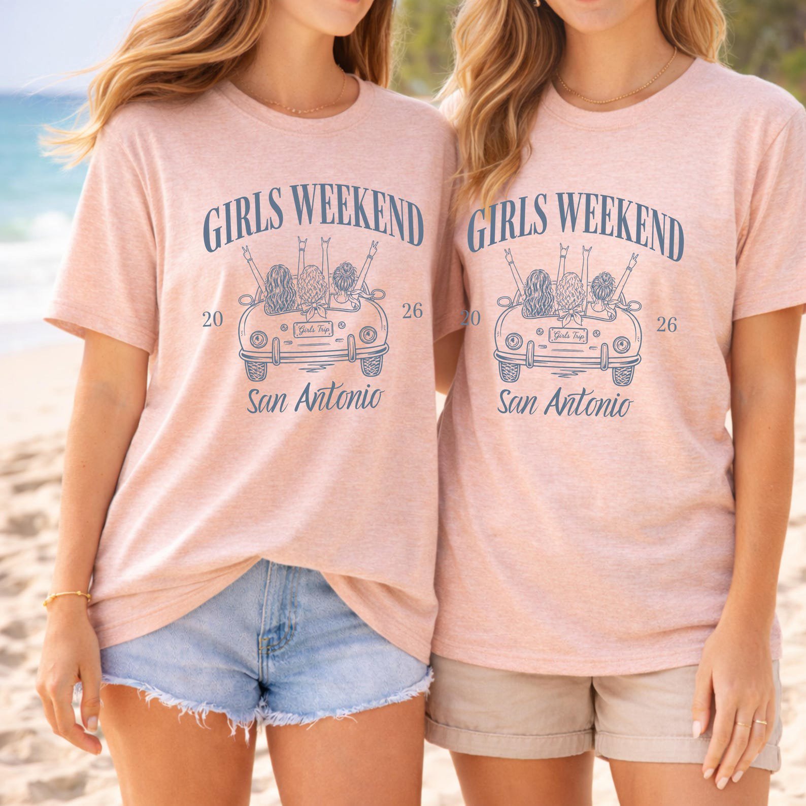 Plus sSze Girls Weekend Custom Text Shirt, Girls Trip Tee 2026, Matching Vacation Outfit, Best Friends Weekend Getaway Trip Top 7