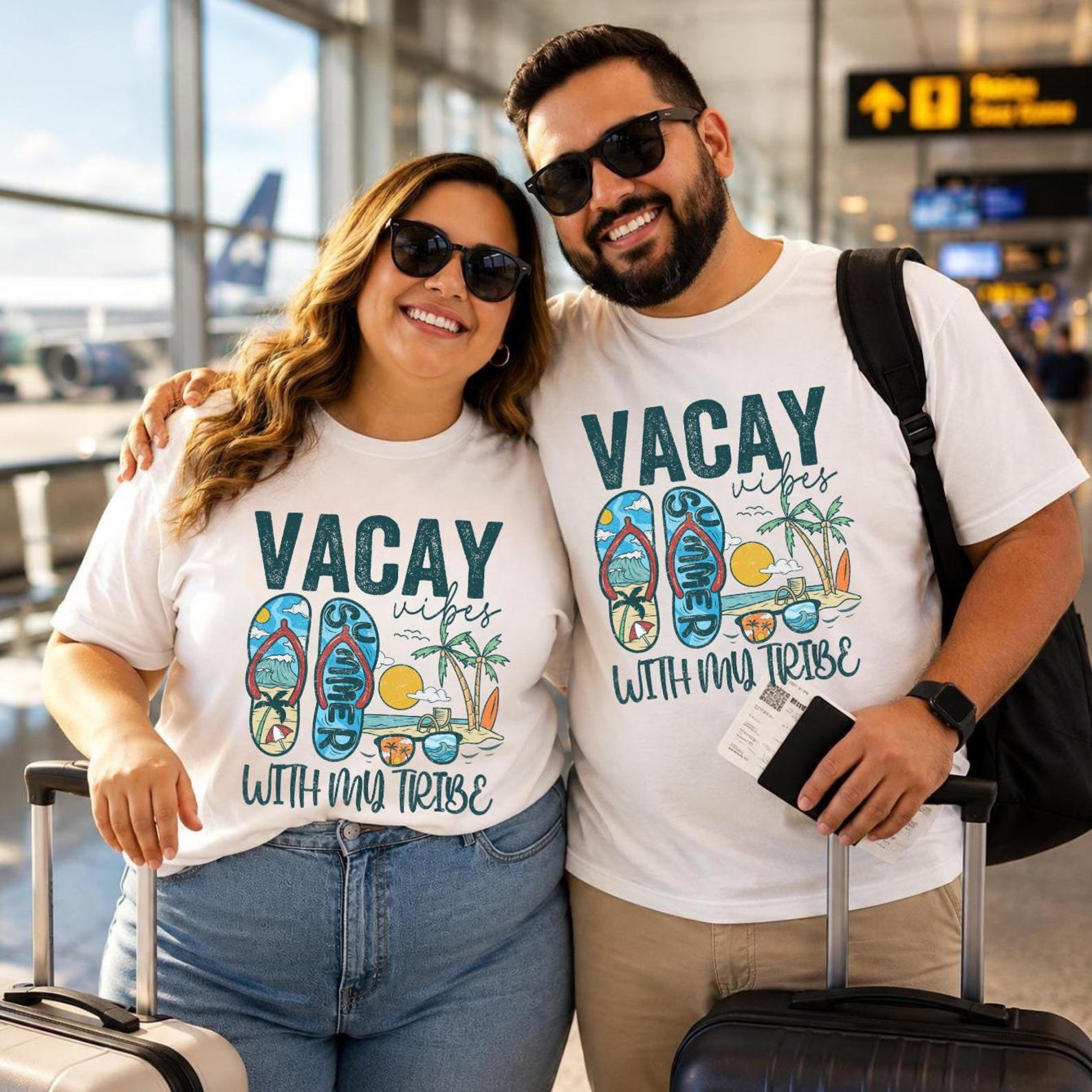 Plus size Matching Vacation Shirts, Family Trip Vacay Vibe Outfit, Beach Trip Crew Tee, Girls Trip Shirt, Summer Travel Top 3