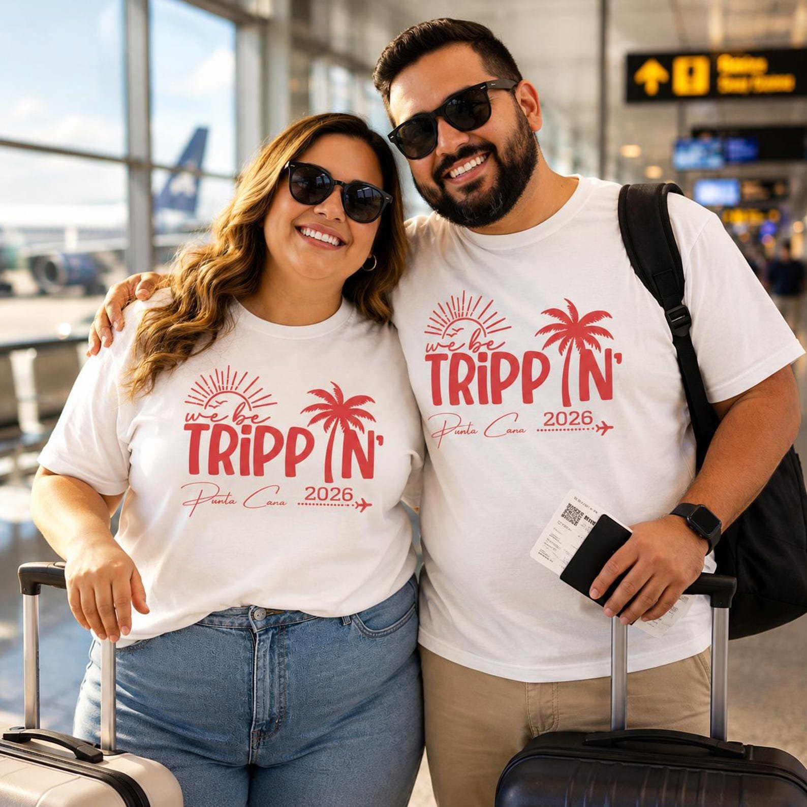 Plus Size Custom Location Matching Family Vacation Shirts | We Be Trippin 2026 Group Travel Tees | Personalized Plus Size Girls Trip Tee 4