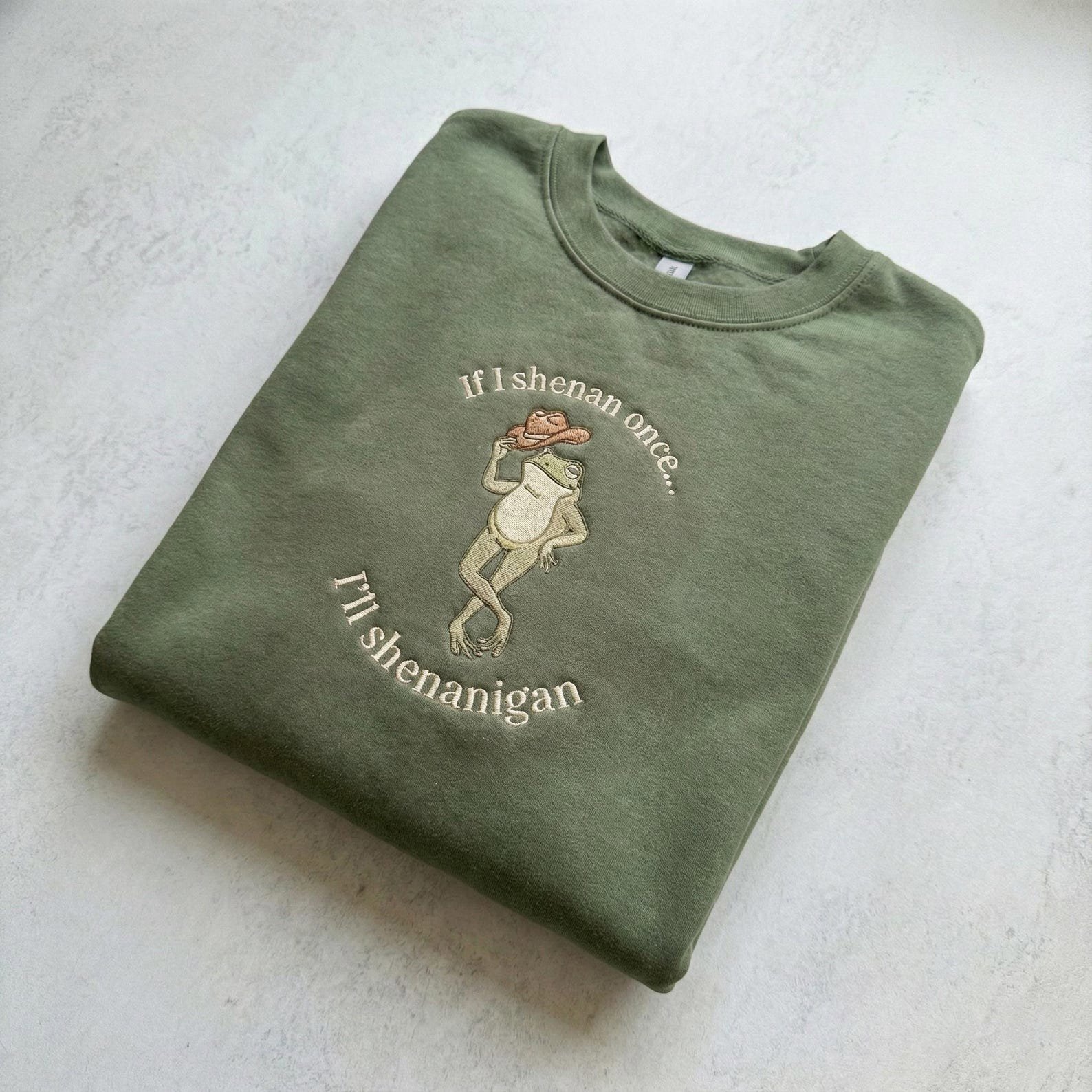 If I Shenan Once I'll Shenanigan Embroidered Sweatshirt, Funny Frog Shenanigan Tee, Funny Mental Health Shirt, Gift For Her, Animal Lovers 2