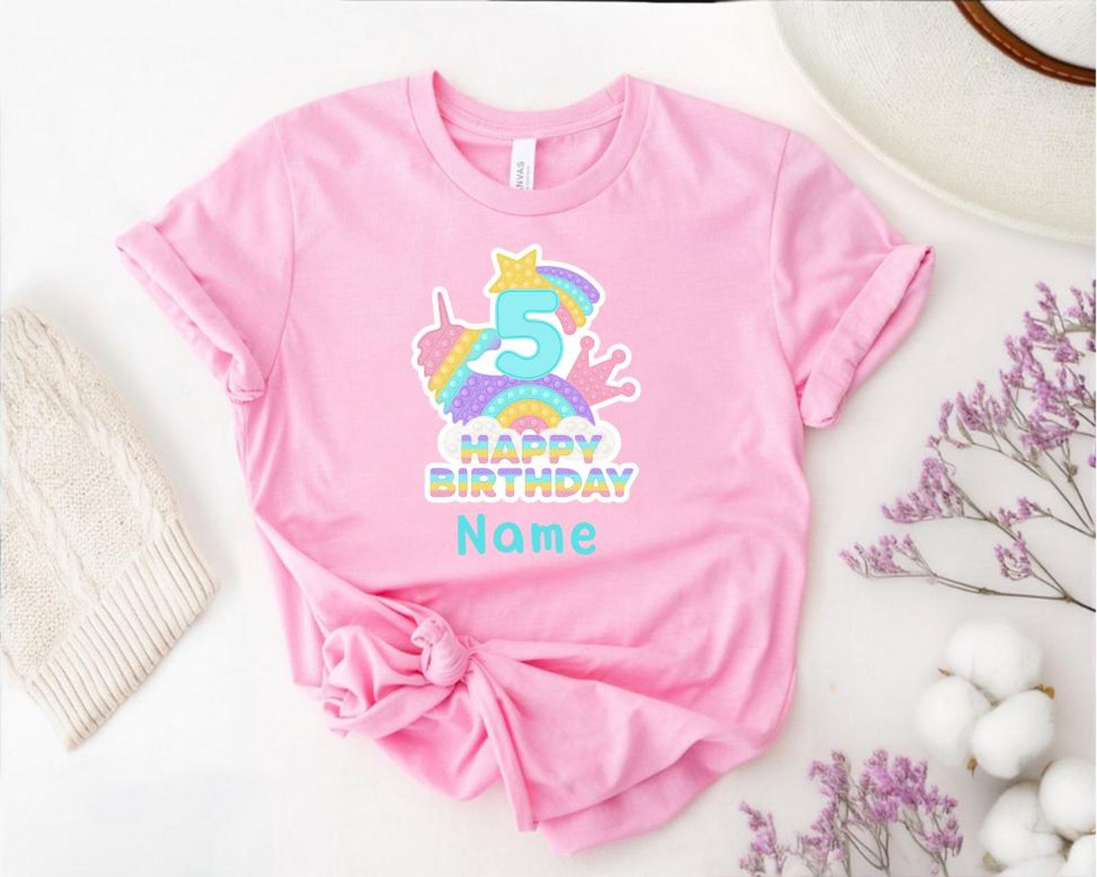 Personalized Unicorn Birthday Shirt: Custom Girls' Tee 2
