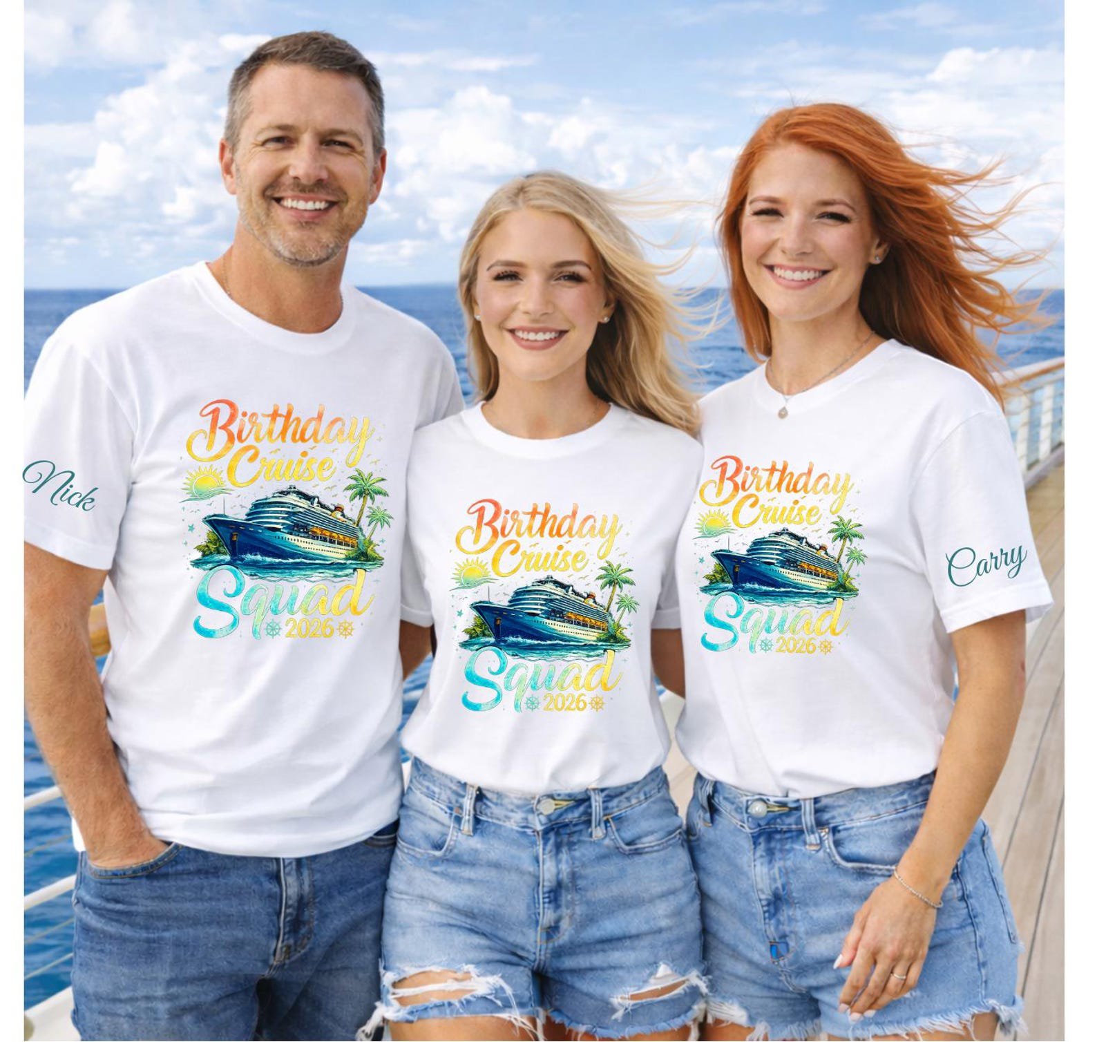 Personalized Birthday Cruise Squad 2026 Shirt, Custom Name Cruise Shirt, Cruise Ship Tee, Matching Birthday Cruise Shirts, Vacation Squad 2