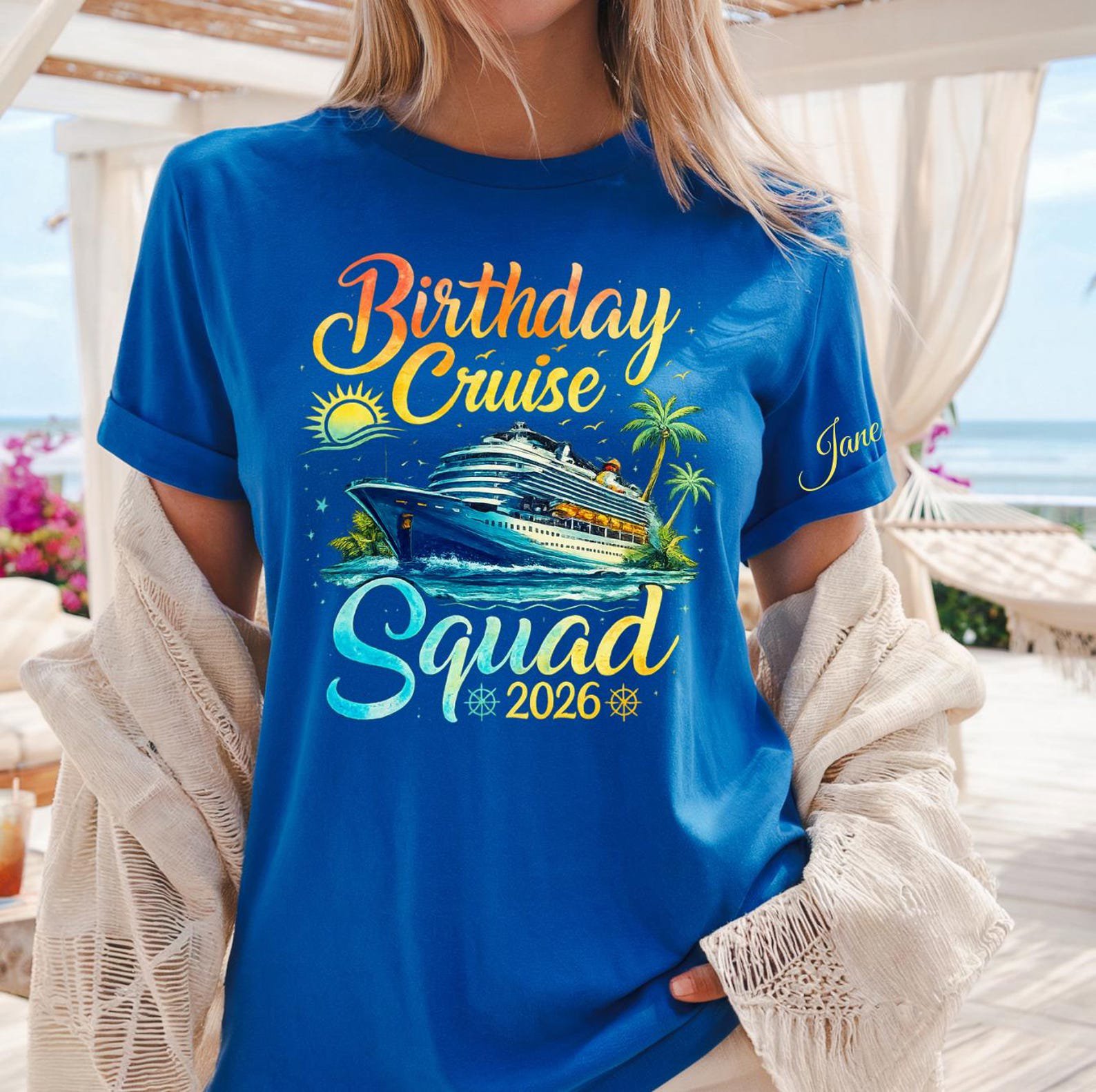 Personalized Birthday Cruise Squad 2026 Shirt, Custom Name Cruise Shirt, Cruise Ship Tee, Matching Birthday Cruise Shirts, Vacation Squad 1