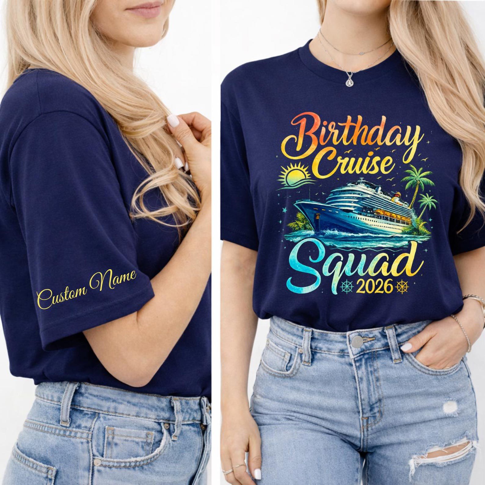 Personalized Birthday Cruise Squad 2026 Shirt, Custom Name Cruise Shirt, Cruise Ship Tee, Matching Birthday Cruise Shirts, Vacation Squad 4