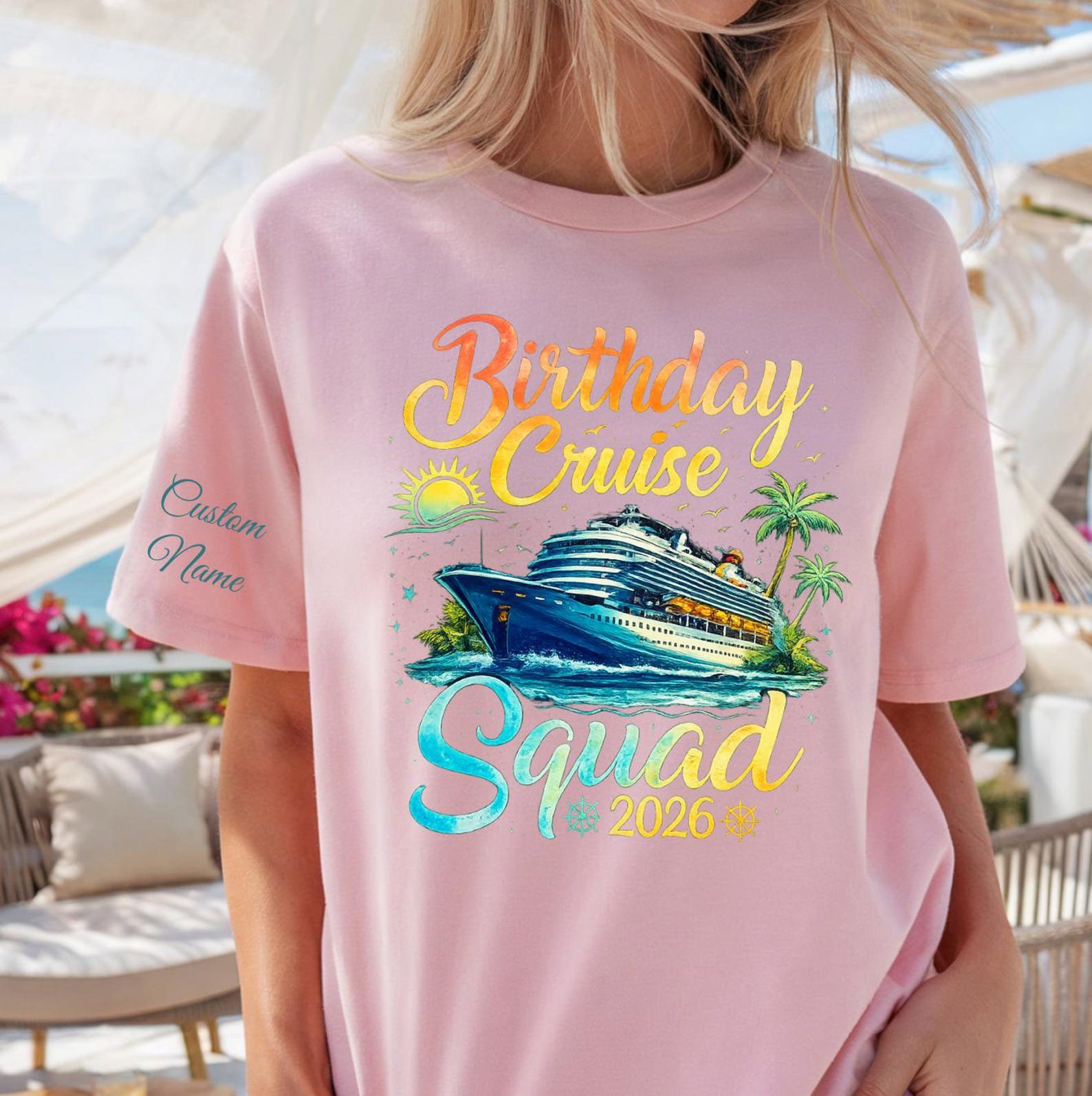 Personalized Birthday Cruise Squad 2026 Shirt, Custom Name Cruise Shirt, Cruise Ship Tee, Matching Birthday Cruise Shirts, Vacation Squad 6