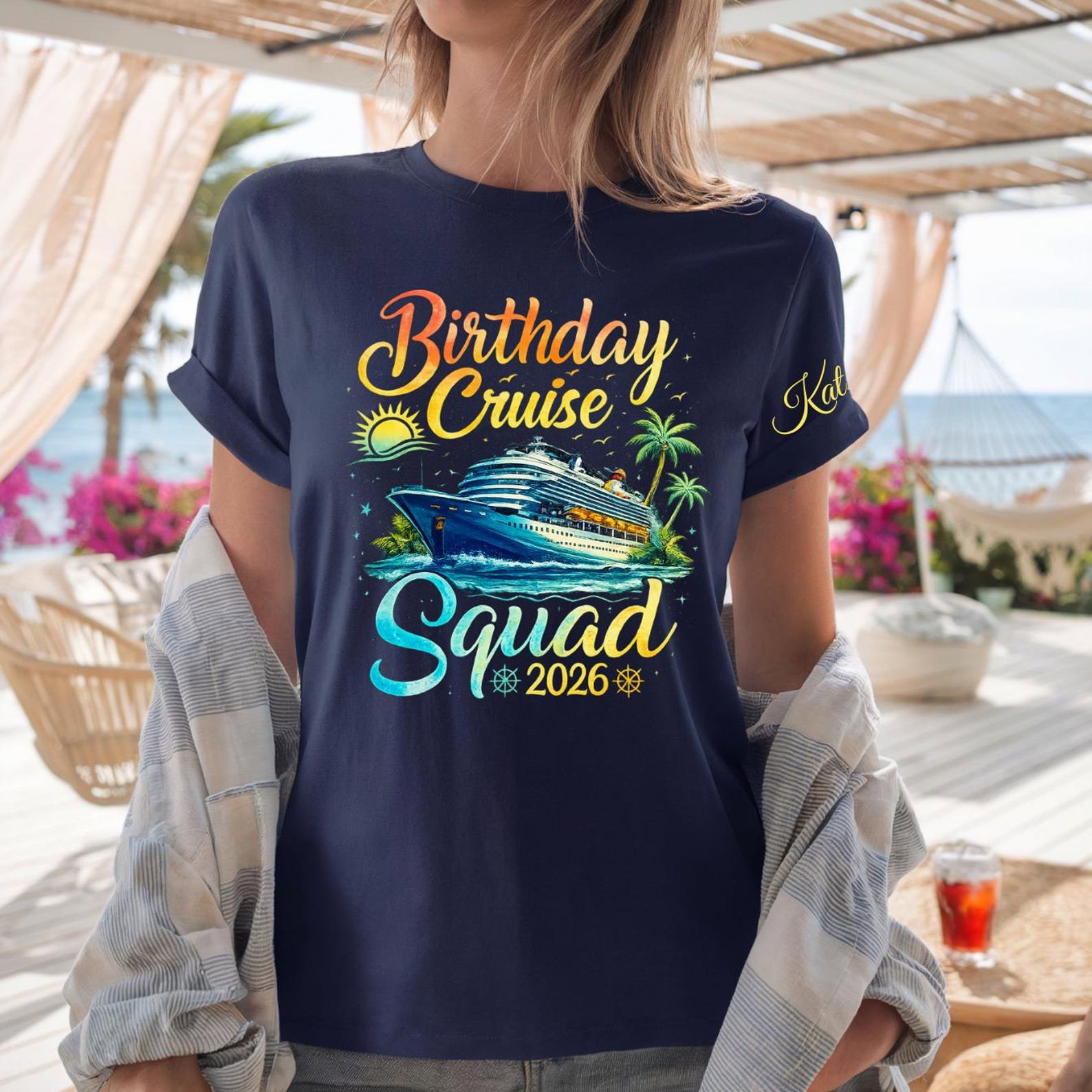 Personalized Birthday Cruise Squad 2026 Shirt, Custom Name Cruise Shirt, Cruise Ship Tee, Matching Birthday Cruise Shirts, Vacation Squad 7