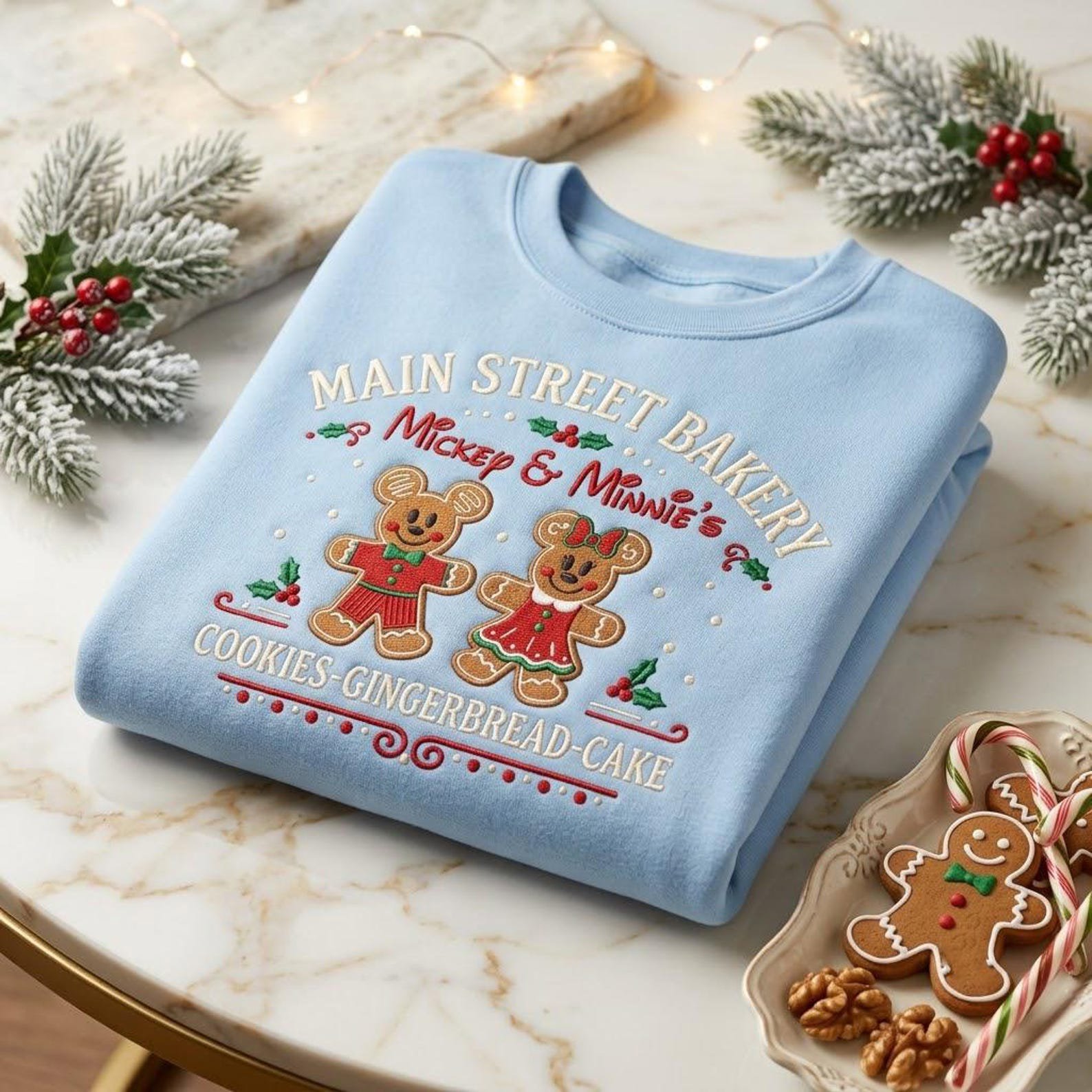 Christmas Cookie Embroidered Sweatshirt, Gingerbread Bakery Crewneck, Holiday Baking Lover Gift, Cozy Festive Winter Pullover 3