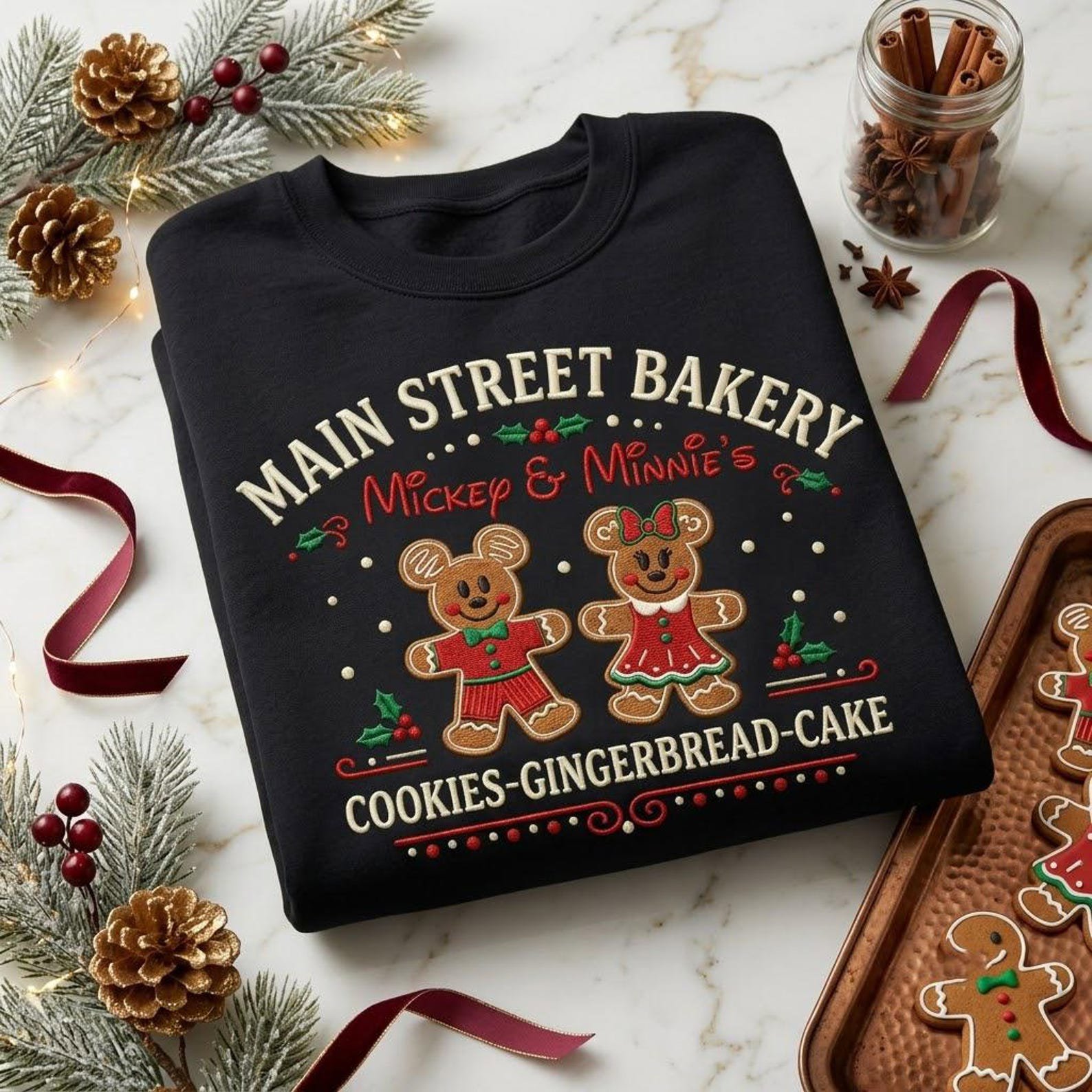 Christmas Cookie Embroidered Sweatshirt, Gingerbread Bakery Crewneck, Holiday Baking Lover Gift, Cozy Festive Winter Pullover 4