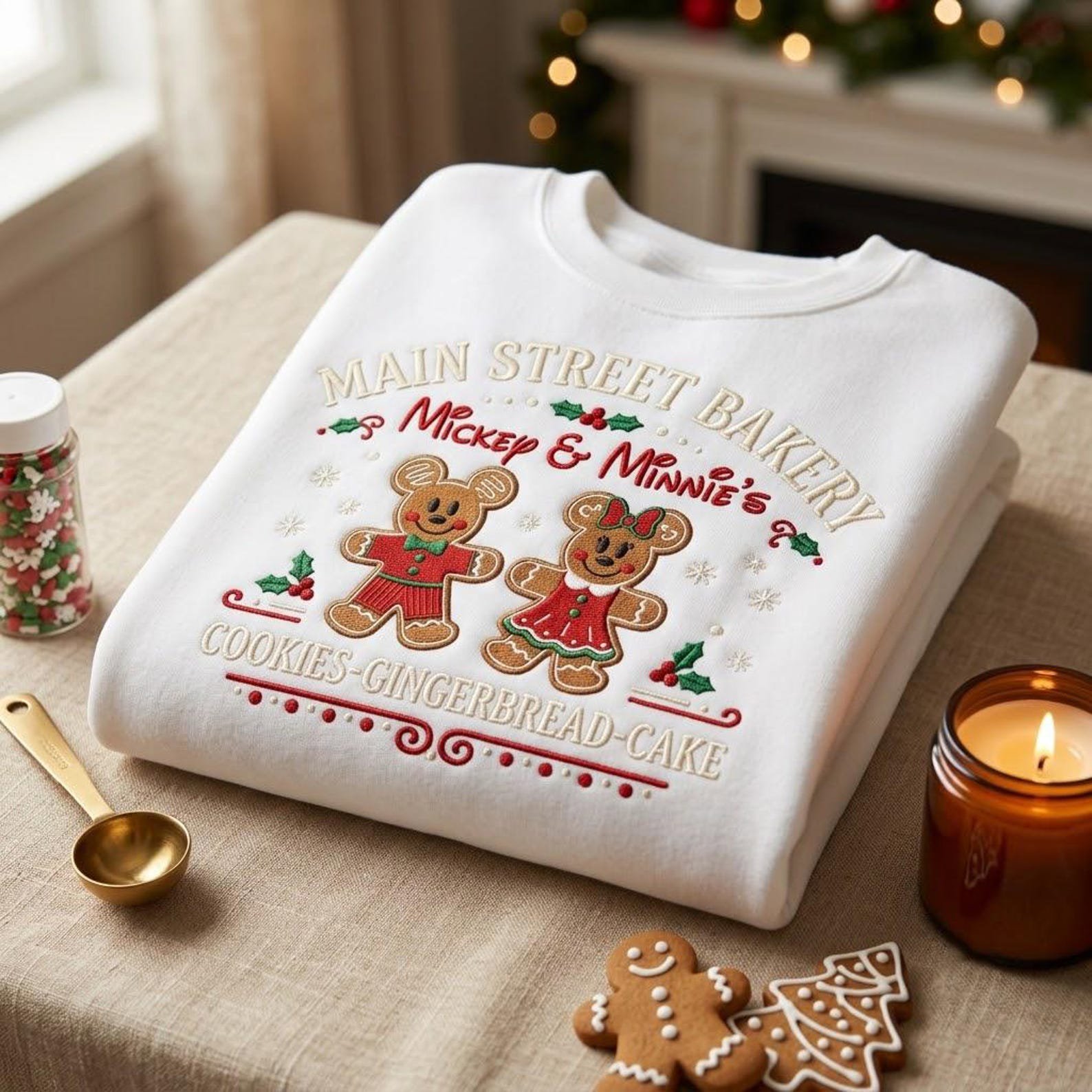 Christmas Cookie Embroidered Sweatshirt, Gingerbread Bakery Crewneck, Holiday Baking Lover Gift, Cozy Festive Winter Pullover 5