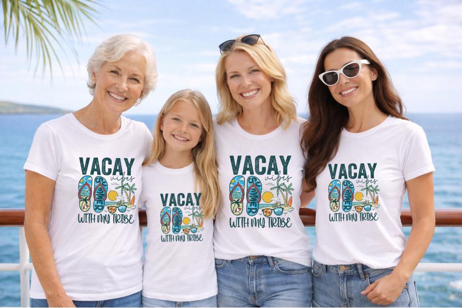Vacay Vibes With My Tribe Shirt, Matching Vacation Shirts, Family Trip Outfit, Beach Trip Crew Tee, Girls Trip Shirt, Summer Travel Top 8