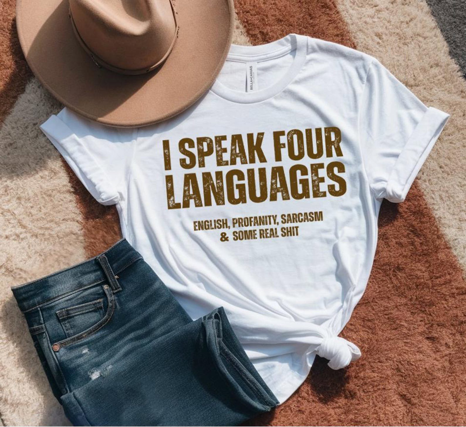 Sarcasm Hoodie: I Speak Four Languages, Profanity Shirt 3