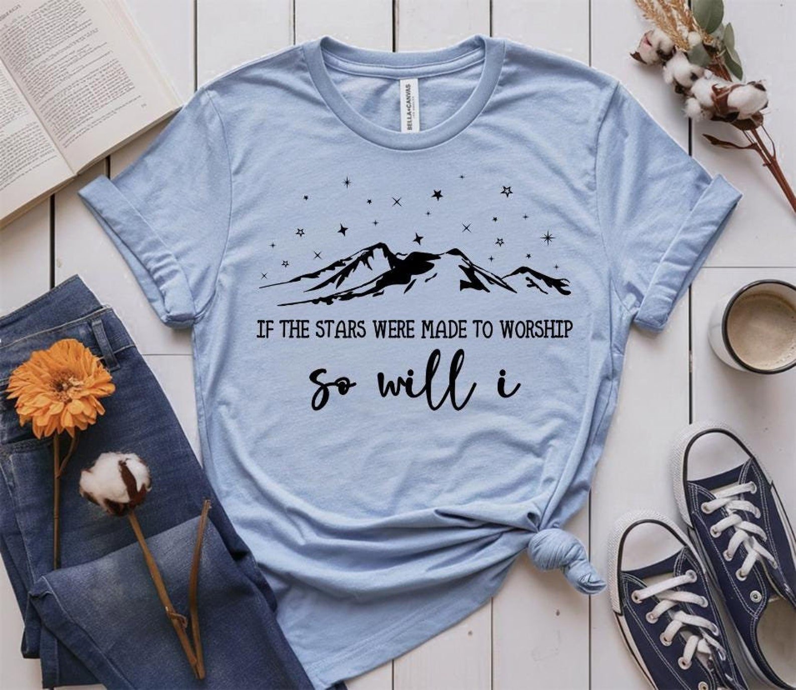 If The Stars Were Made To Worship Shirt, Religious Sweatshirt, Christian Shirts For Women, Bible Verse Shirt, Faith Shirt, Christian Sweater 1