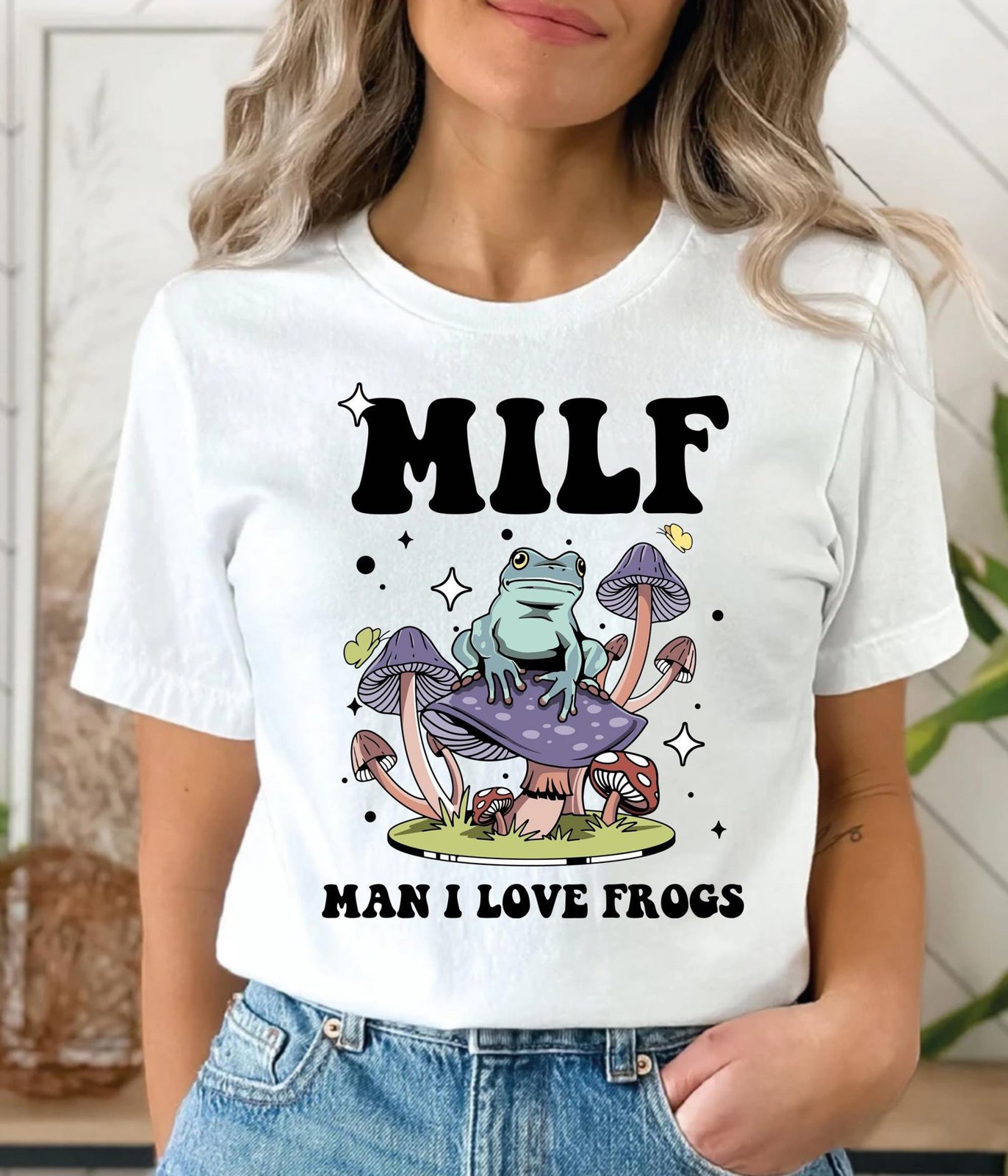Man I Love Frogs Sweatshirt: Retro Women's Frog Graphic 1