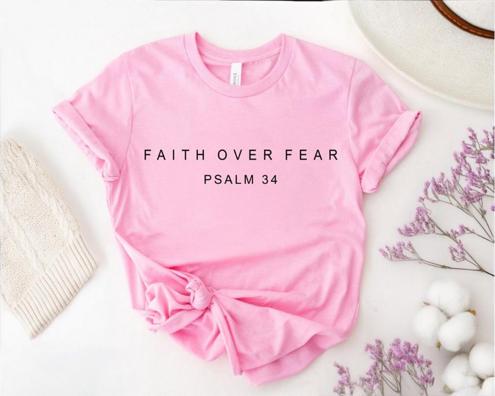 Faith over Fear Sweatshirt, Psalm 34 Christian Sweatshirt, Minimal Christian Shirt, Bible Verse Shirt, Religious Sweater, Faith Sweatshirt 1