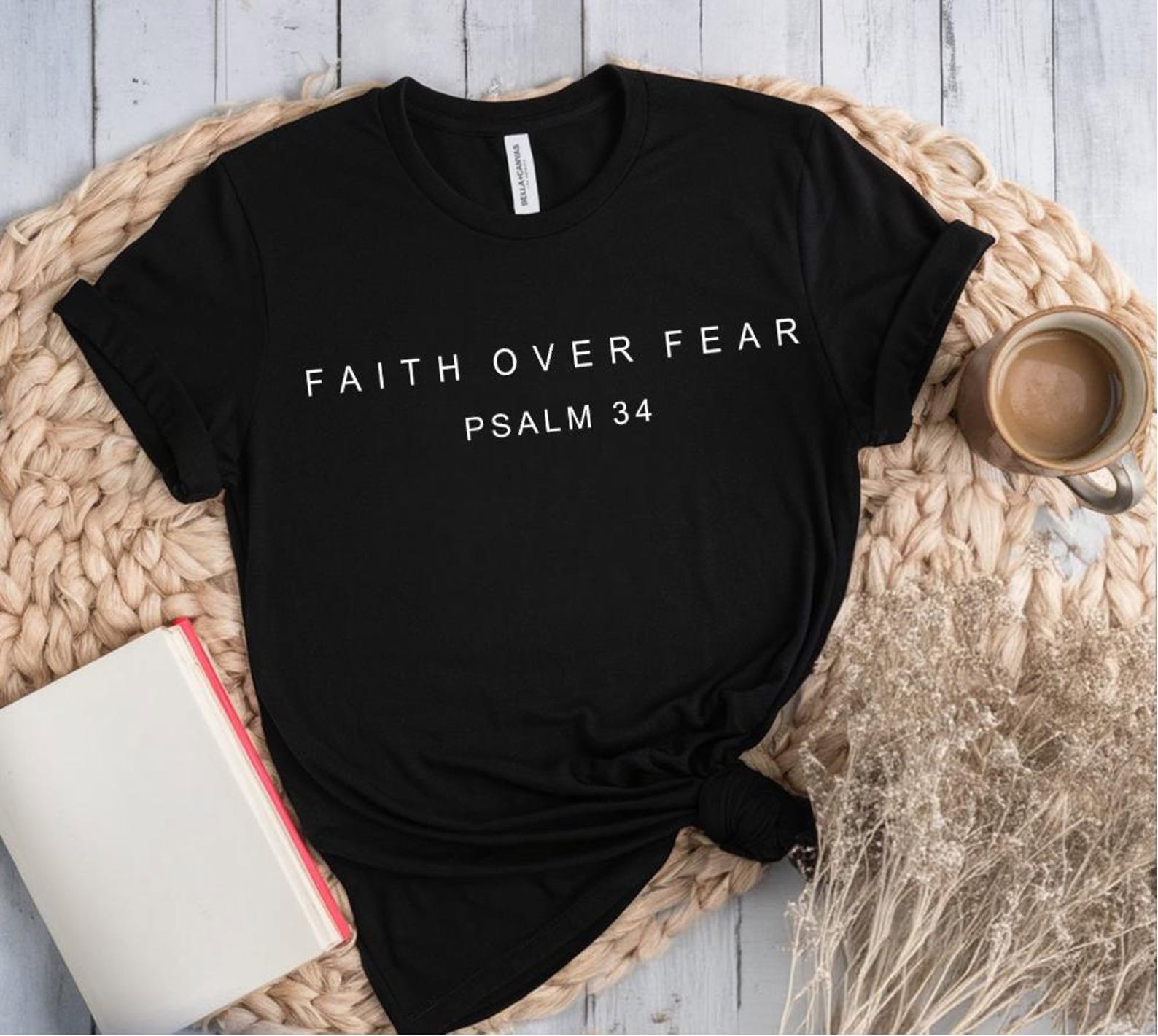 Faith over Fear Sweatshirt, Psalm 34 Christian Sweatshirt, Minimal Christian Shirt, Bible Verse Shirt, Religious Sweater, Faith Sweatshirt 3
