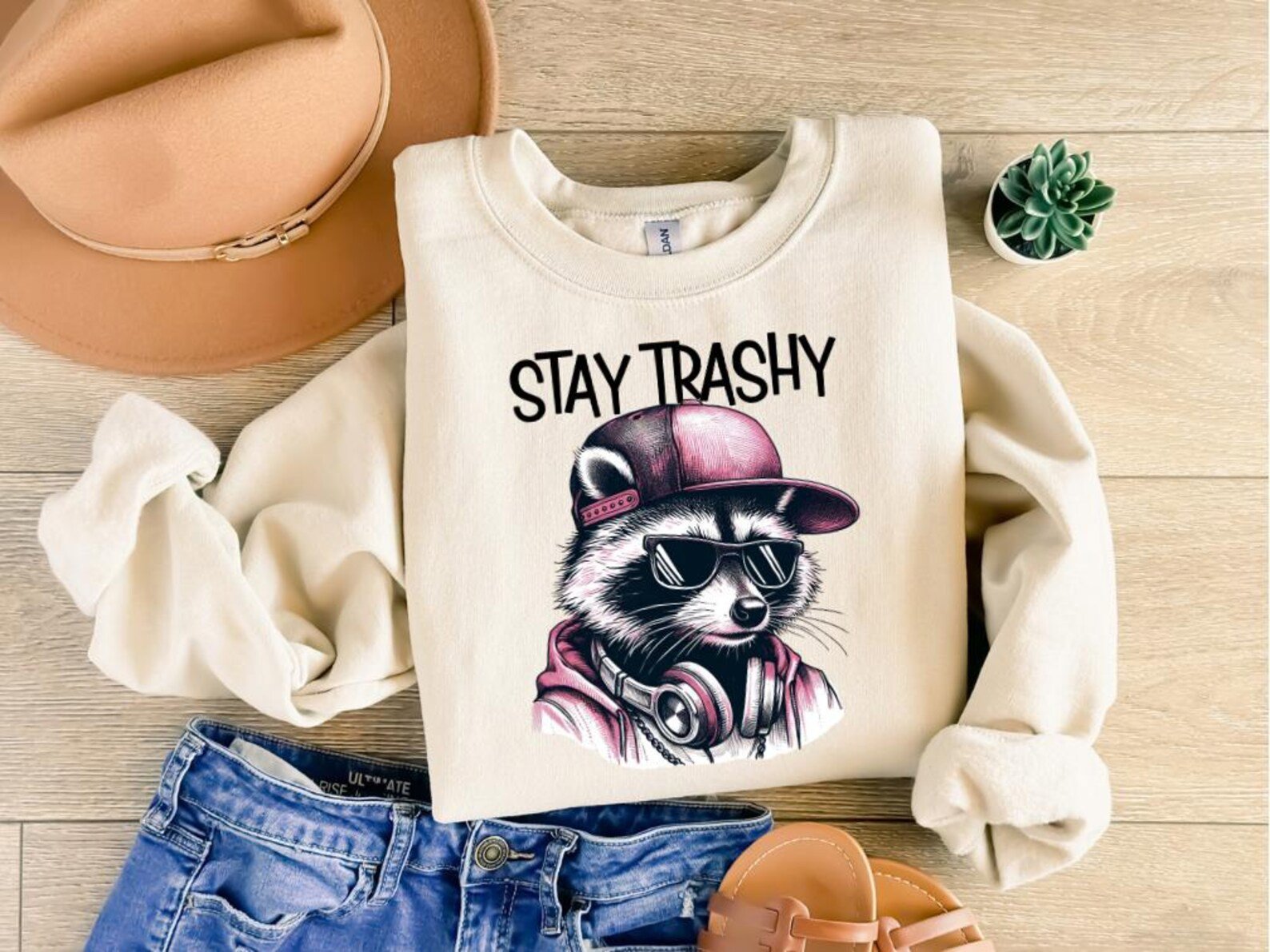 Stay Trashy Raccoon Graphic T-Shirt: Retro Nostalgia Tee 3