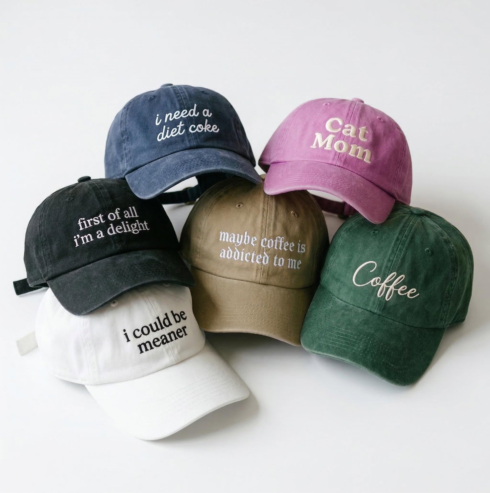 Personalized Text Embroidered Baseball Cap, Custom Logo Hat, Retro Baseball Hat, Vintage Couples Cap, Birthday Gift Hat, Mother's Day Gift 1