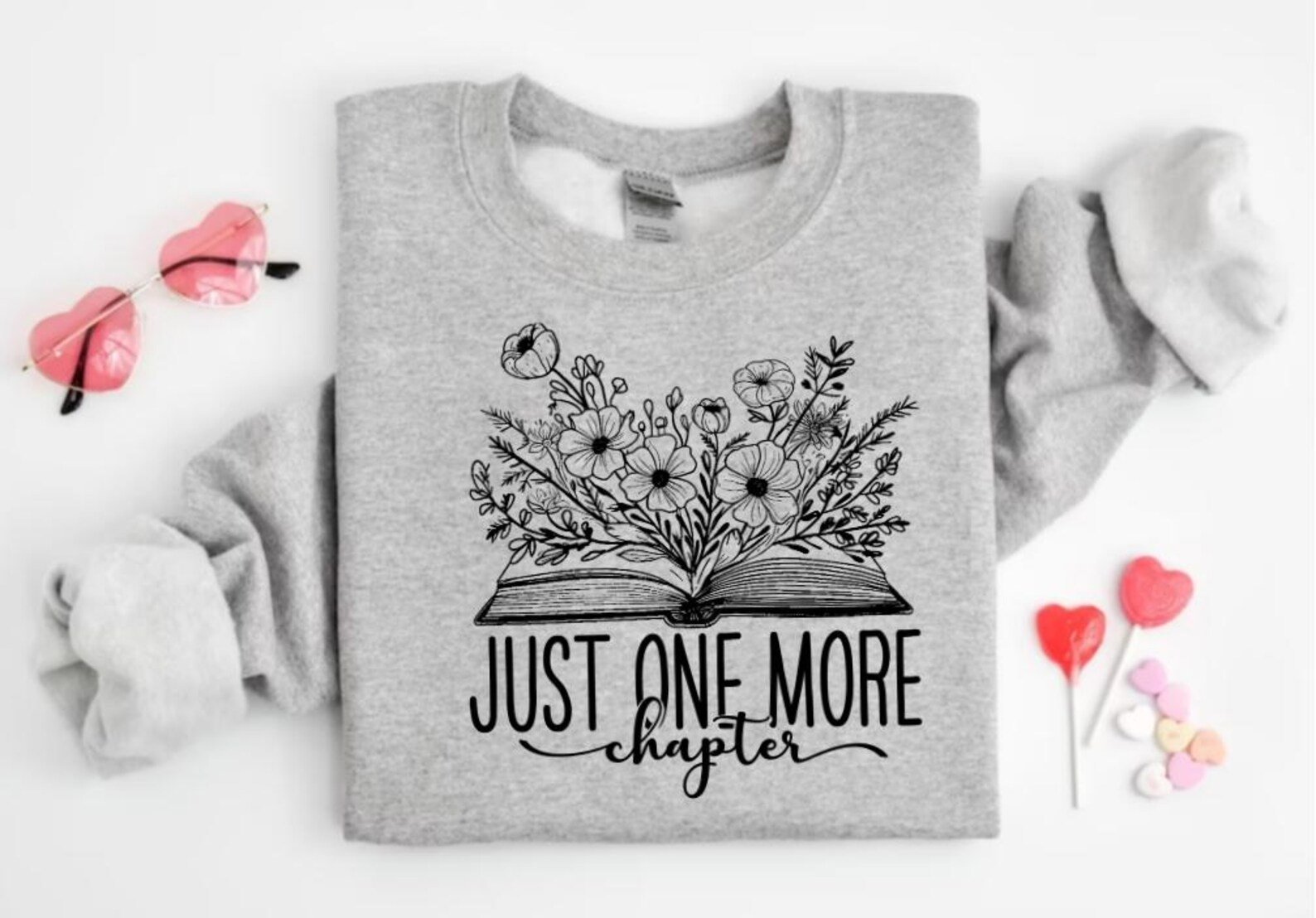 Bookish Sweatshirt: Just One More Chapter, Reader Gift 5