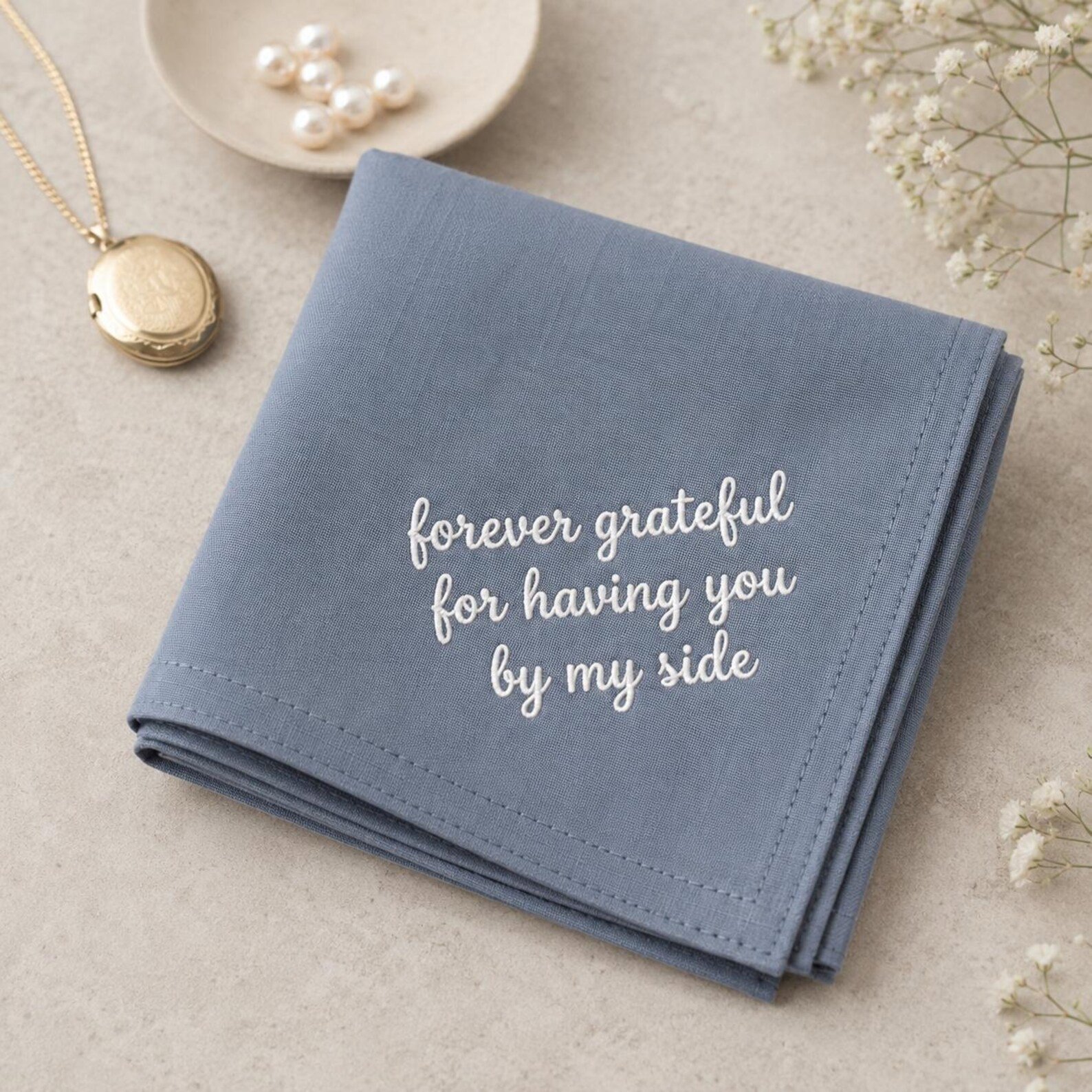 Custom Handwriting Embroidered Handkerchief, Memorial Handkerchief, Bridal Gift, Custom Text Wedding Hanky, Keepsake Gift, Custom Hanky 4