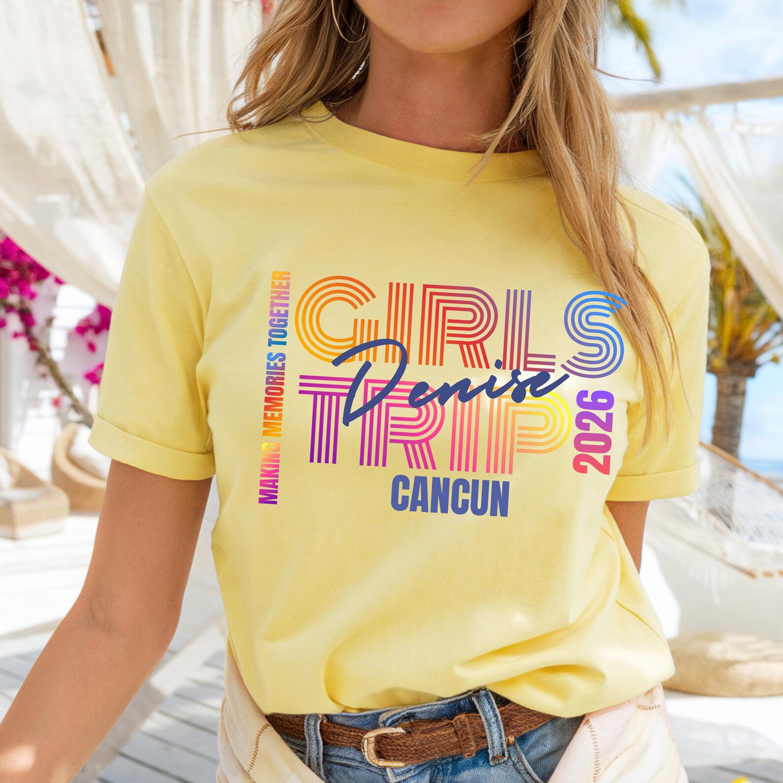 Personalized Girls Trip Shirt 2026, Custom Matching Girls Vacation Outfit, Friends Beach Trip Tee, Bachelorette Trip Shirt 4