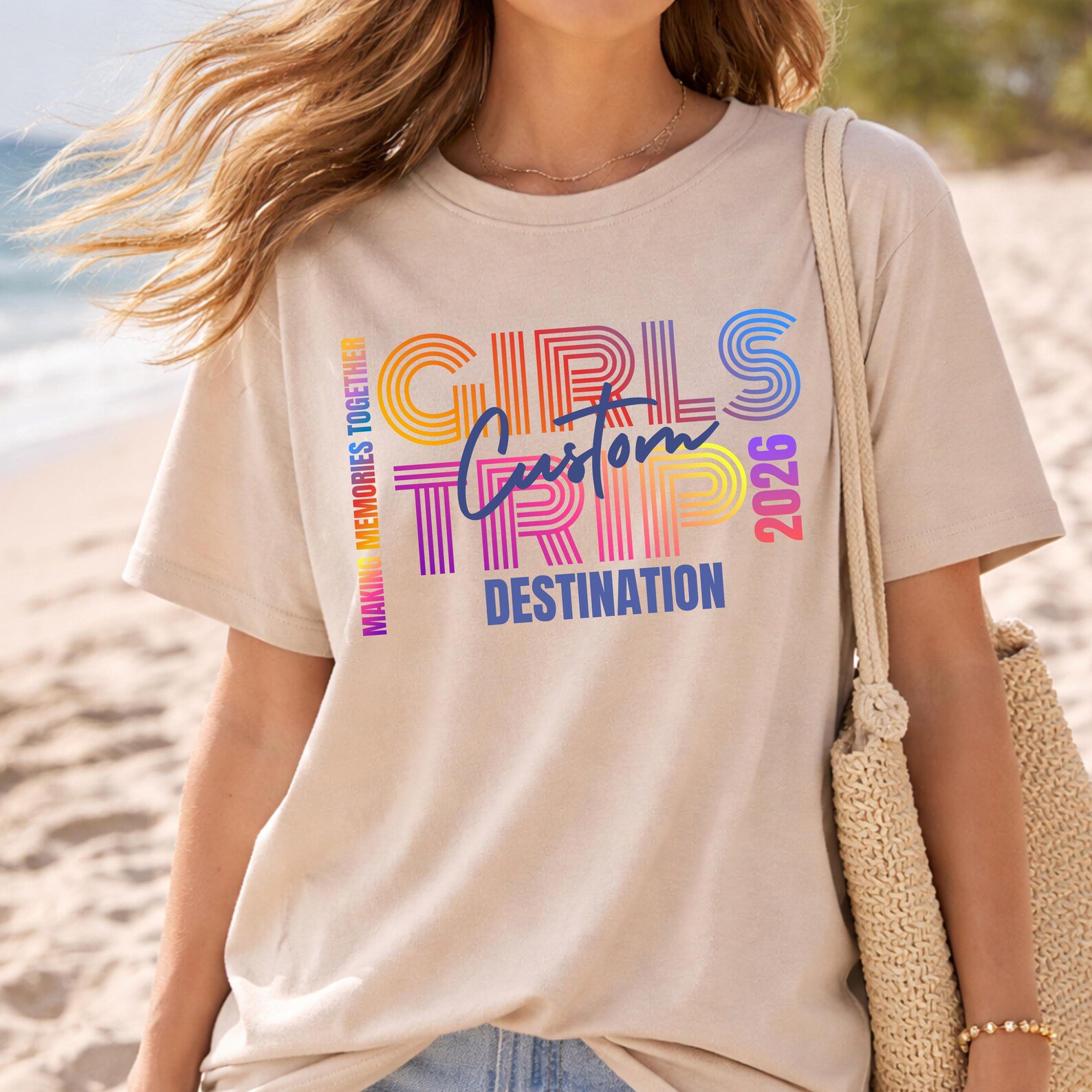 Personalized Girls Trip Shirt 2026, Custom Matching Girls Vacation Outfit, Friends Beach Trip Tee, Bachelorette Trip Shirt 10