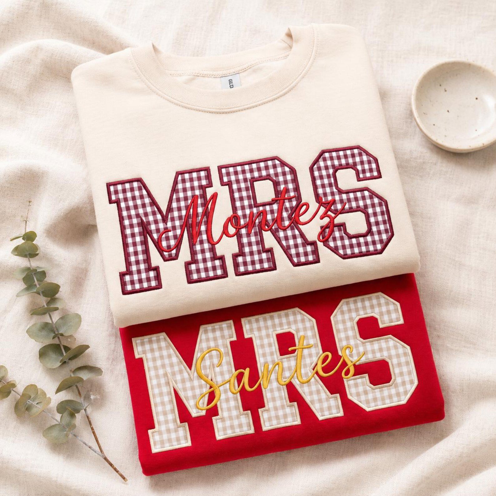 Custom Future Mrs Sweatshirt, Bride To Be Applique Shirt, Custom Bride Last Name Embroidered Shirt, Newlywed Gift, Bridal Shower Gifts 1