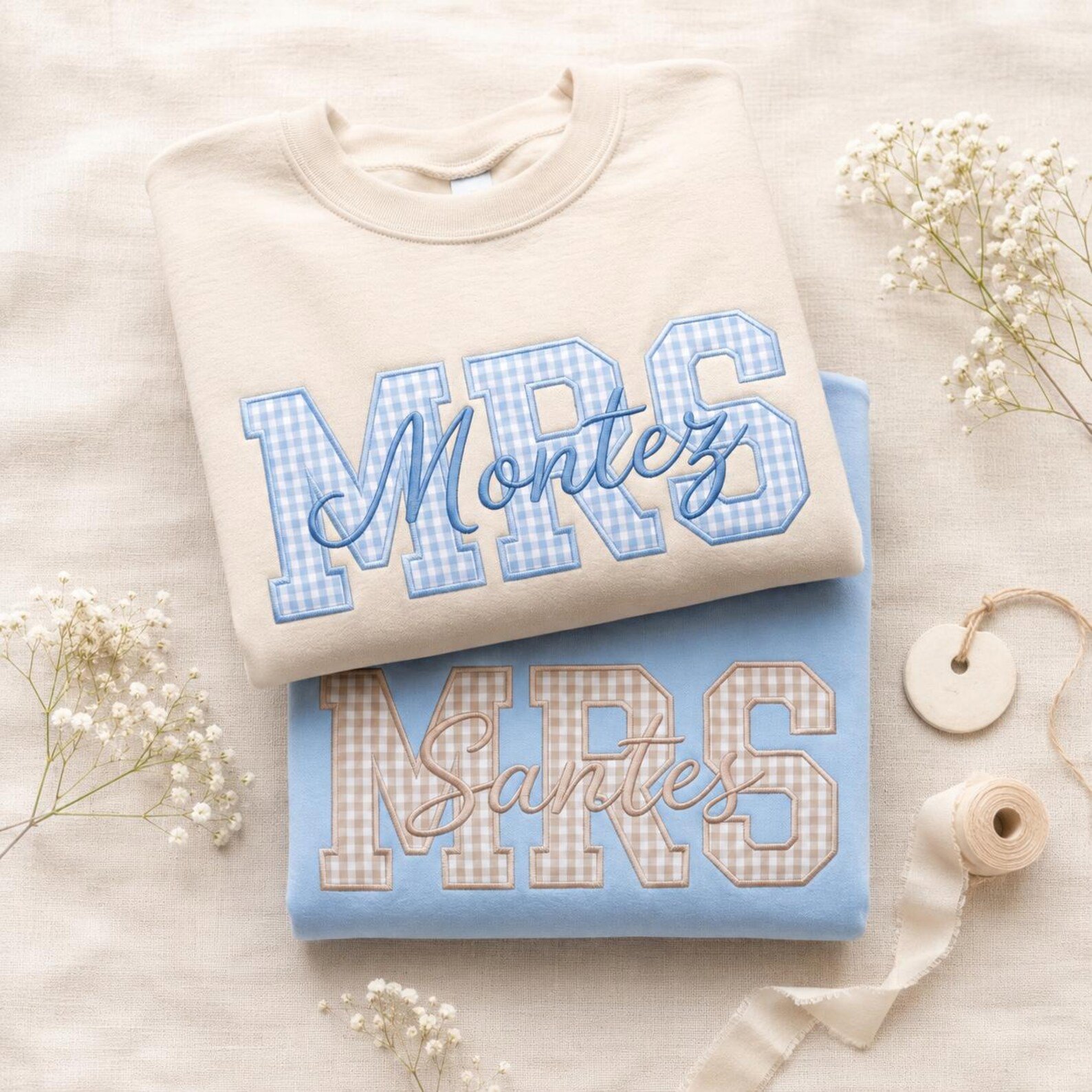 Custom Future Mrs Sweatshirt, Bride To Be Applique Shirt, Custom Bride Last Name Embroidered Shirt, Newlywed Gift, Bridal Shower Gifts 3